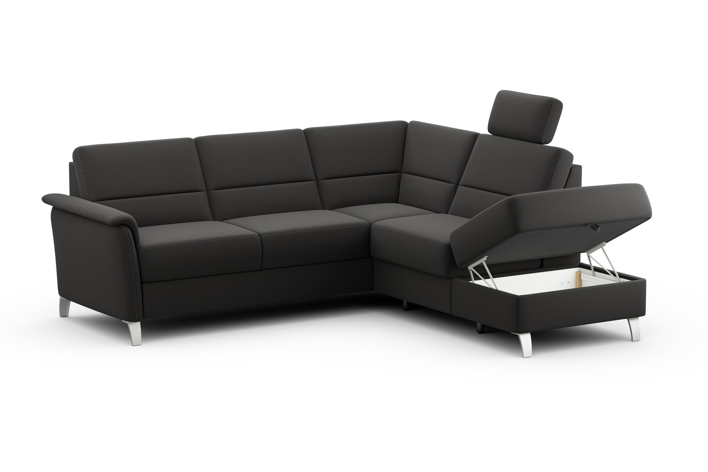sit&more Ecksofa »Palmera L-Form«, Federkern, wahlweise mit Bettfunktion und mit/ohne Stauraum