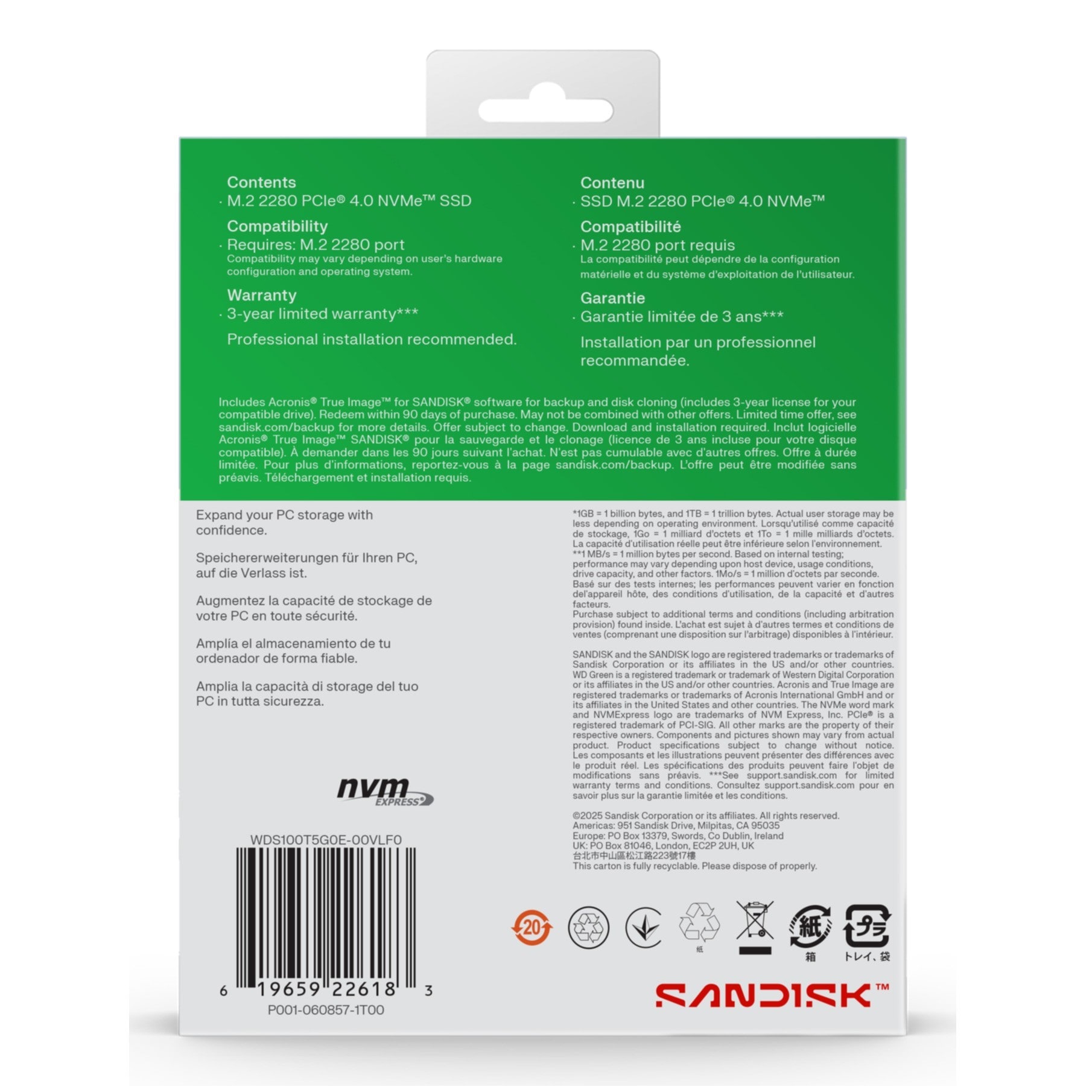 Sandisk interne SSD »WD Green SN3000 NVMe« 1 TB