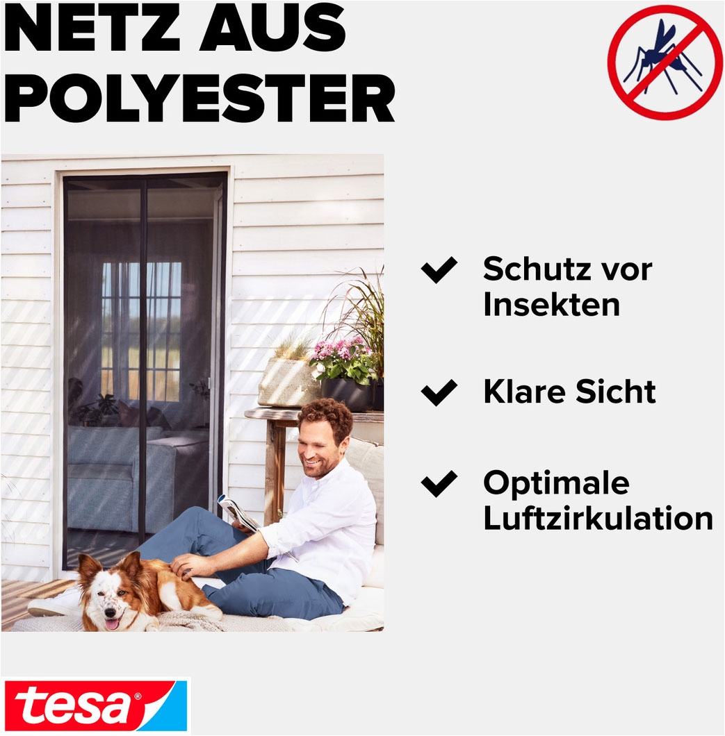 tesa Insektenschutz-Vorhang »Magnetvorhang - selbstschließend - Insektenschutzvorhang« Packung, Magnetvorhang, selbstklebendes Klettband, 1 Stk. tlg. INSECT STOP zur einfachen Montage ohne Bohren - 2,0 m x 0,8 m
