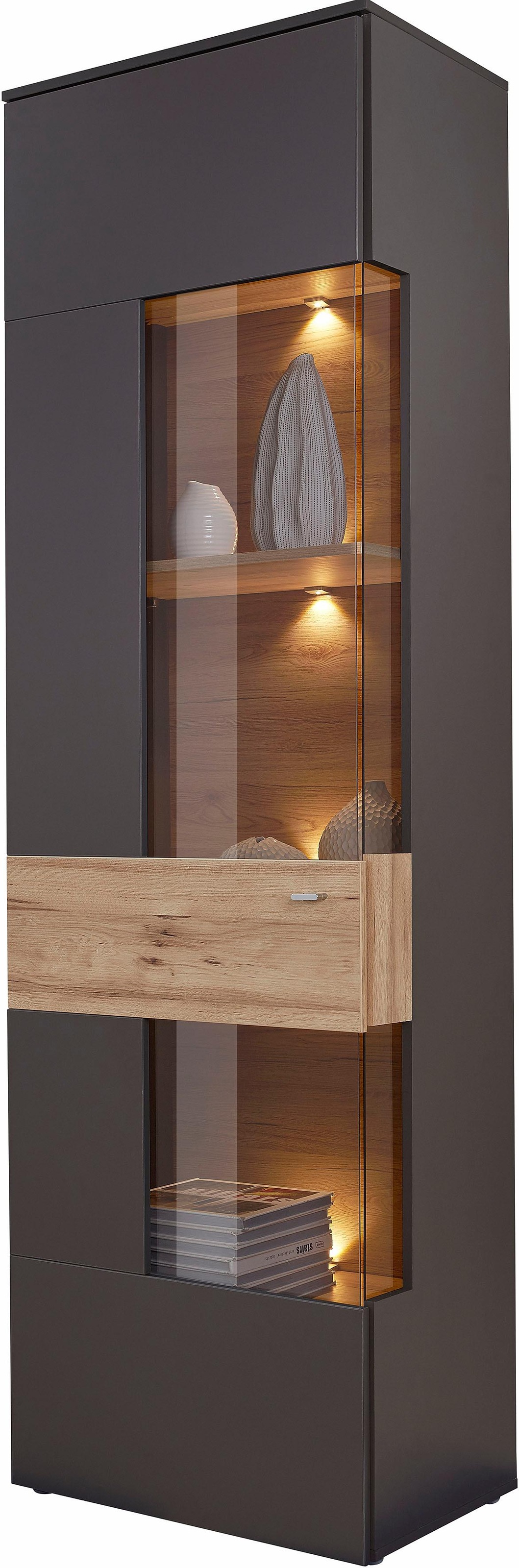 FORTE Vitrine "Como" Vitrine, Glastüre, LED Beleuchtung, Soft Close Linksan günstig online kaufen