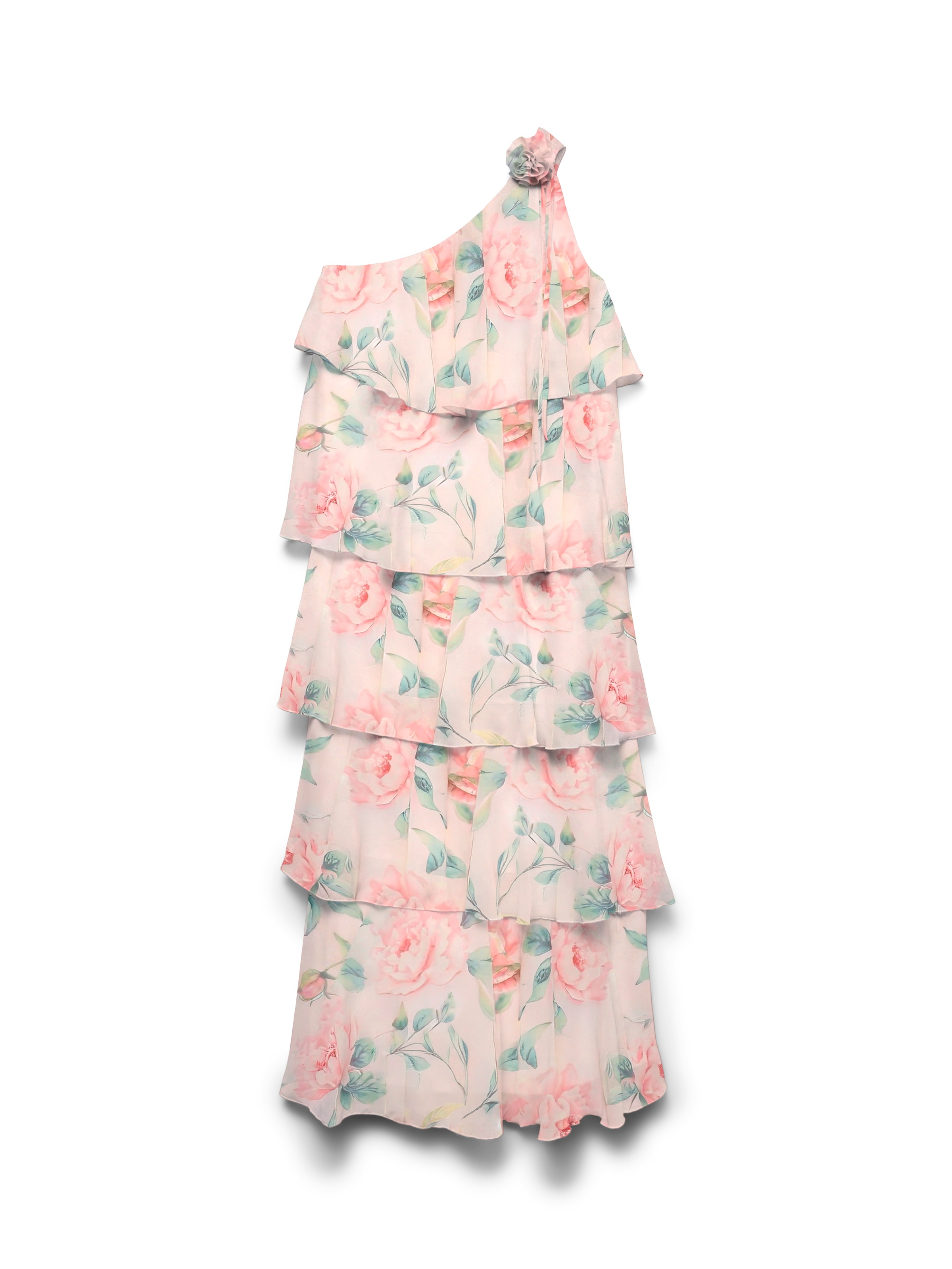 Vero Moda Maxikleid »VMFELICIA OS RUFFLE ANKLE DRESS EXP« Kunstfaser, one shoulder Träger