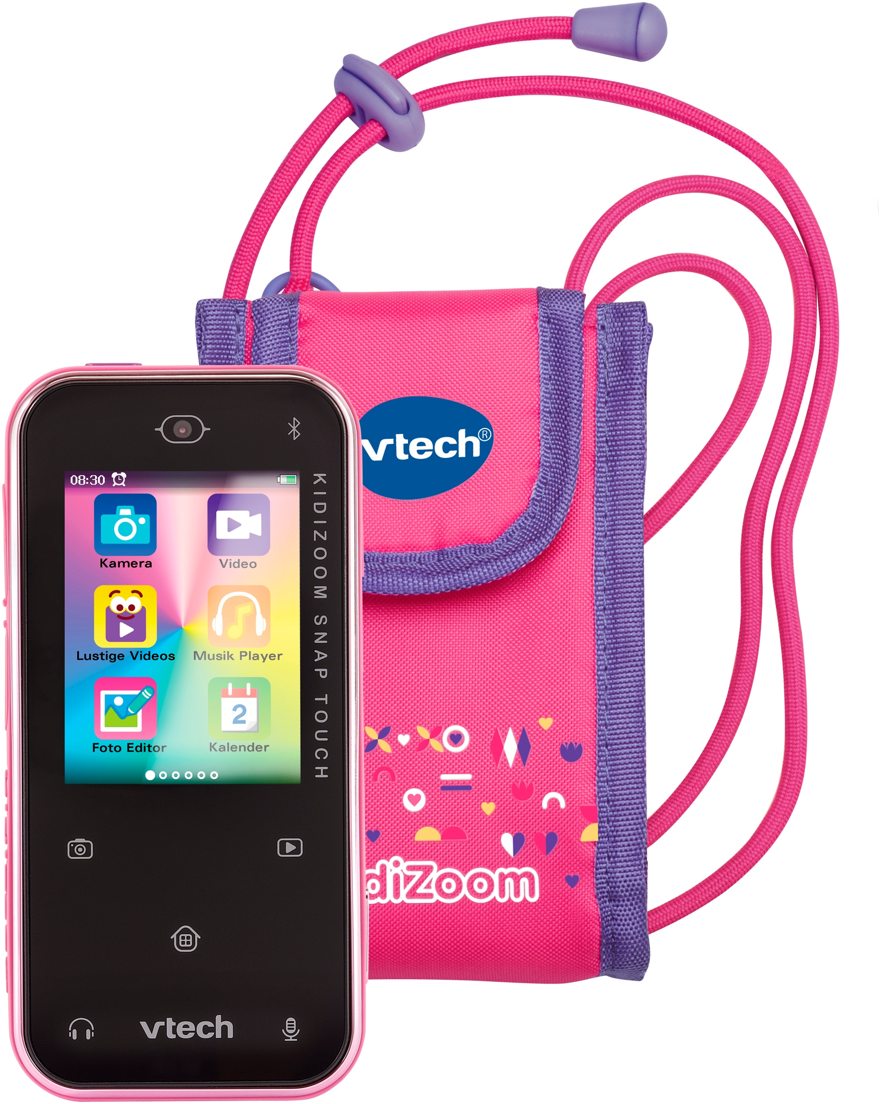 Vtech® Kinderkamera »KidiZoom Snap Touch, pink«, im coolen Smartphone-Format; inklusive Tragetasche