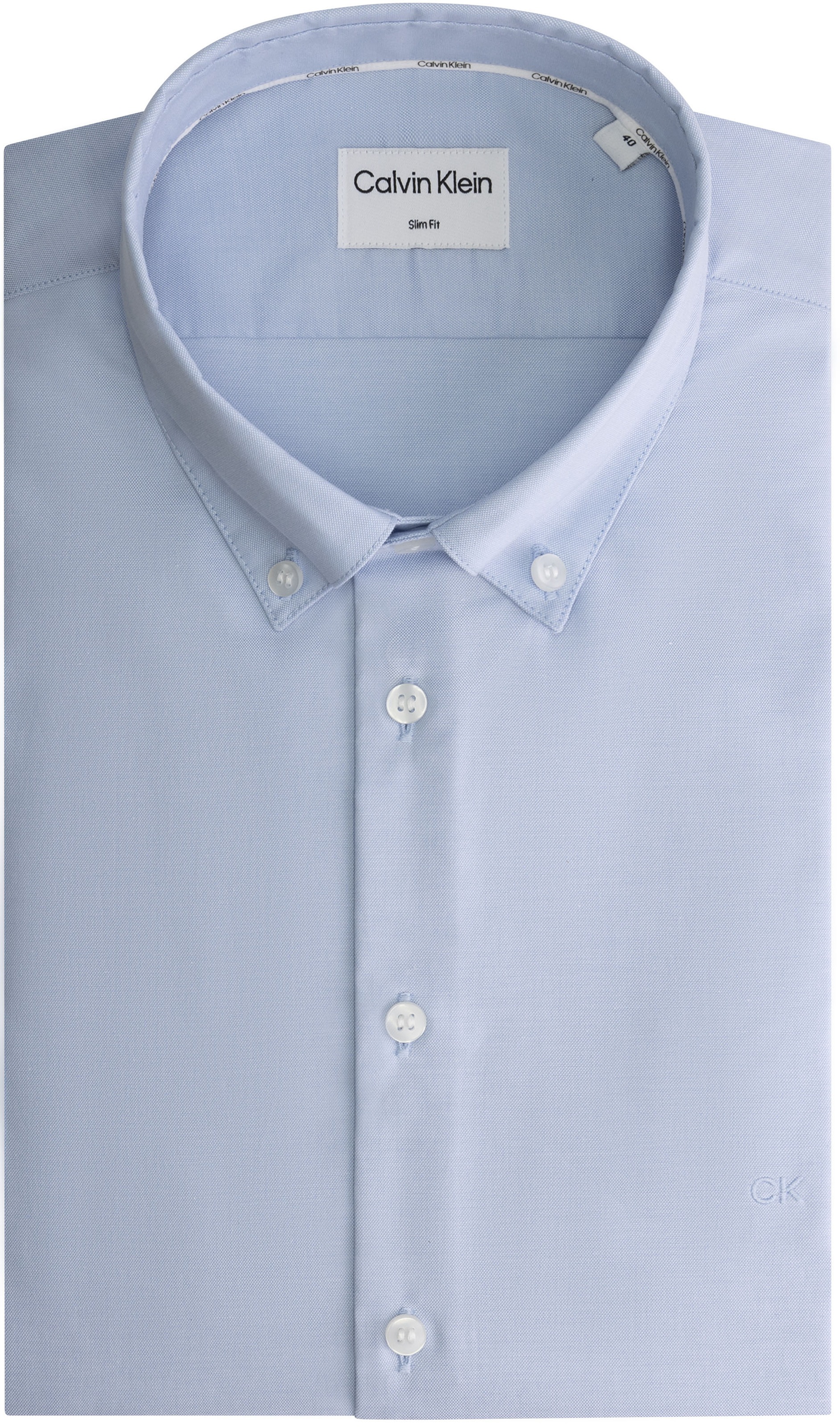 Calvin Klein Langarmhemd »OXFORD SOLID  SLIM SHIRT« mit Logoprägung