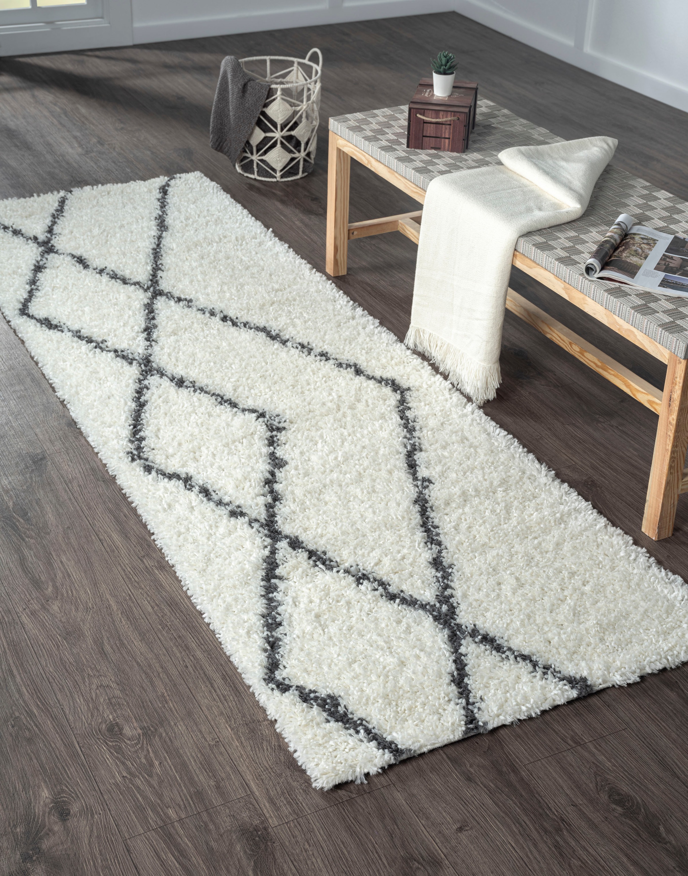 Myflair Möbel & Accessoires Hochflor-Läufer »My Shaggy Raute«, rechteckig, günstig online kaufen