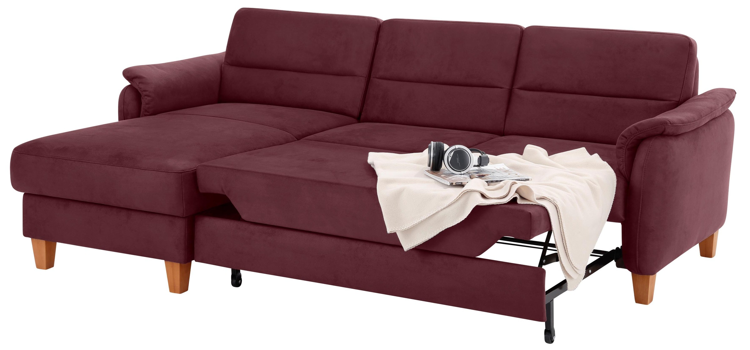 Home affaire Ecksofa »Palmera L-Form«, Federkern, wahlweise mit Bettfunktio günstig online kaufen
