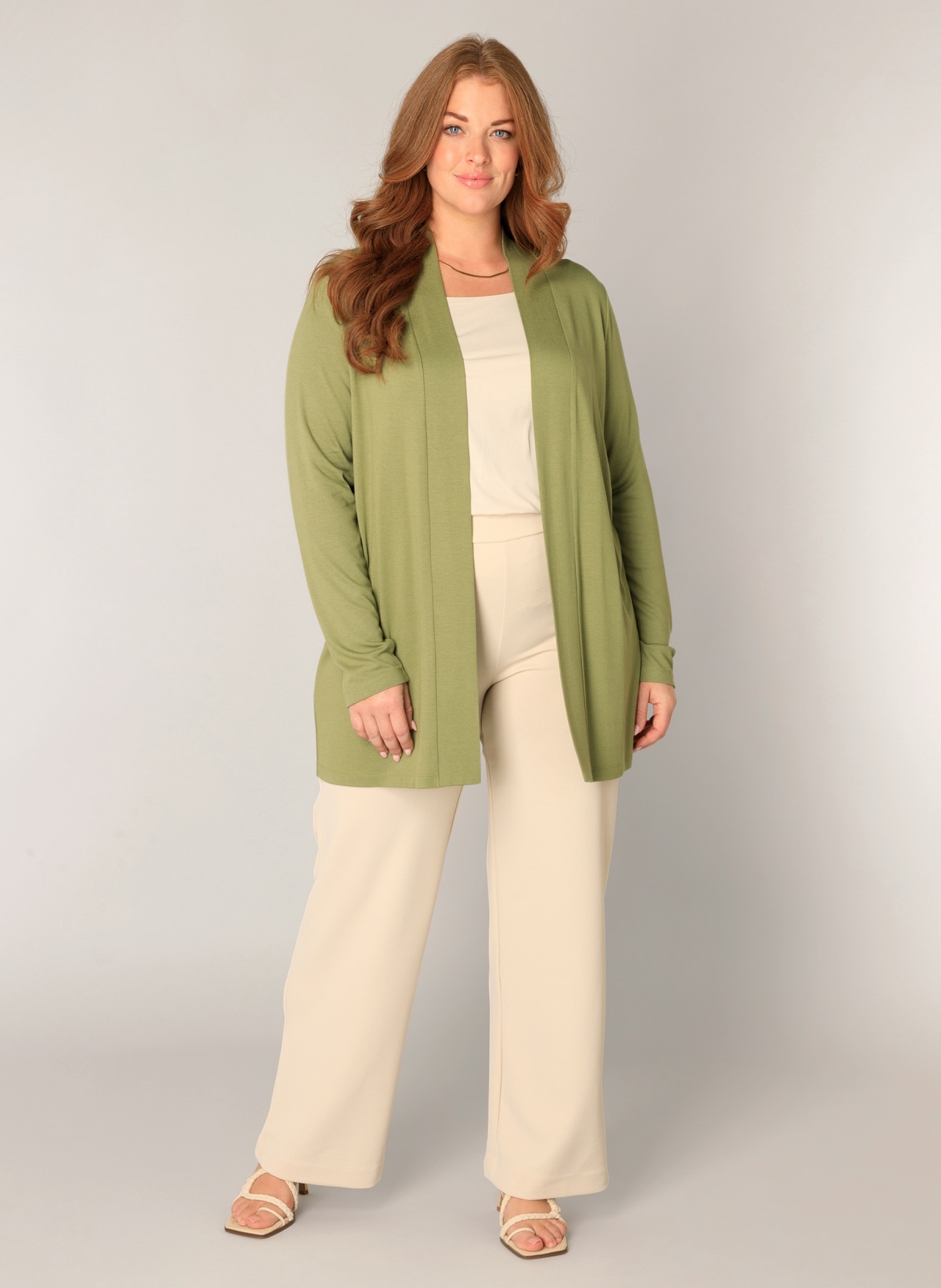 Base Level Curvy Strickjacke »Ayla« im verschlusslosen Design