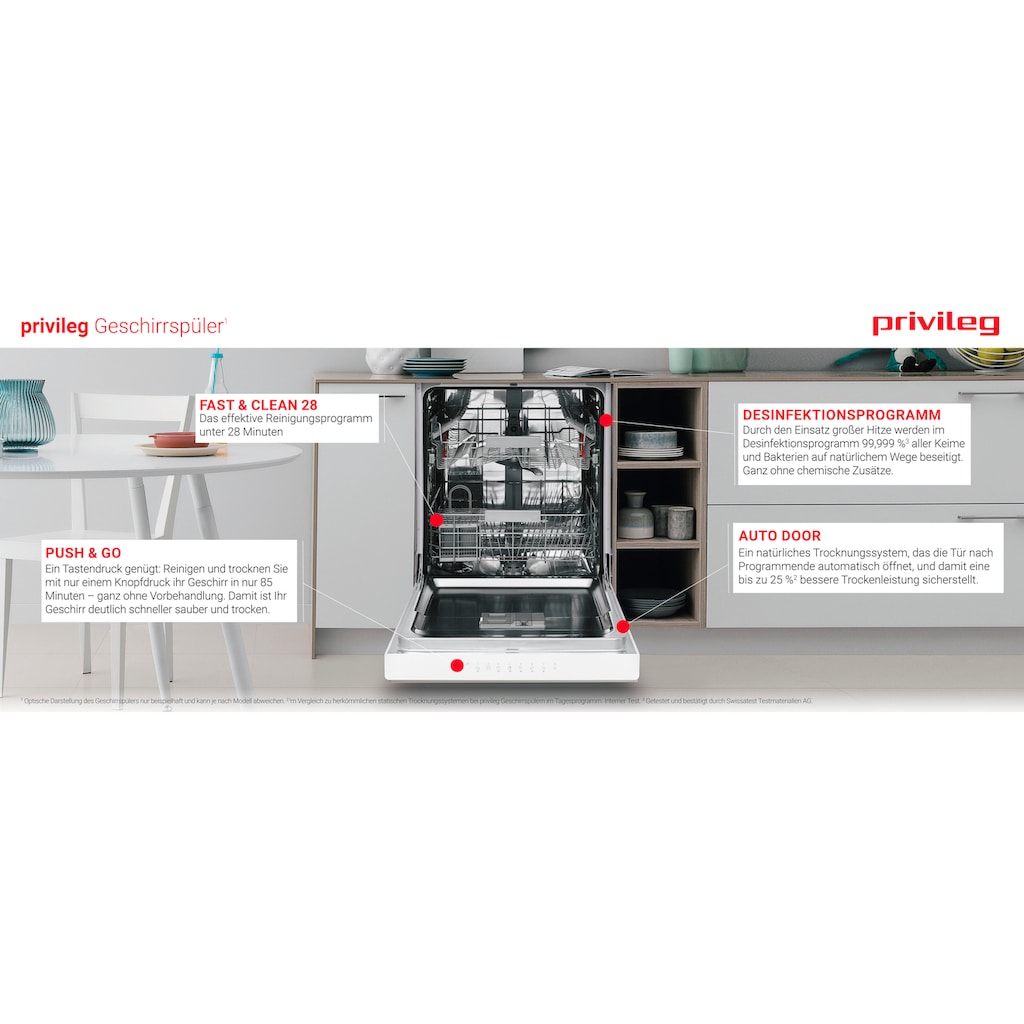 Privileg Unterbaugeschirrspüler »RUO 3T133 A F X«, RUO 3T133 A F X, 14 Maßgedecke