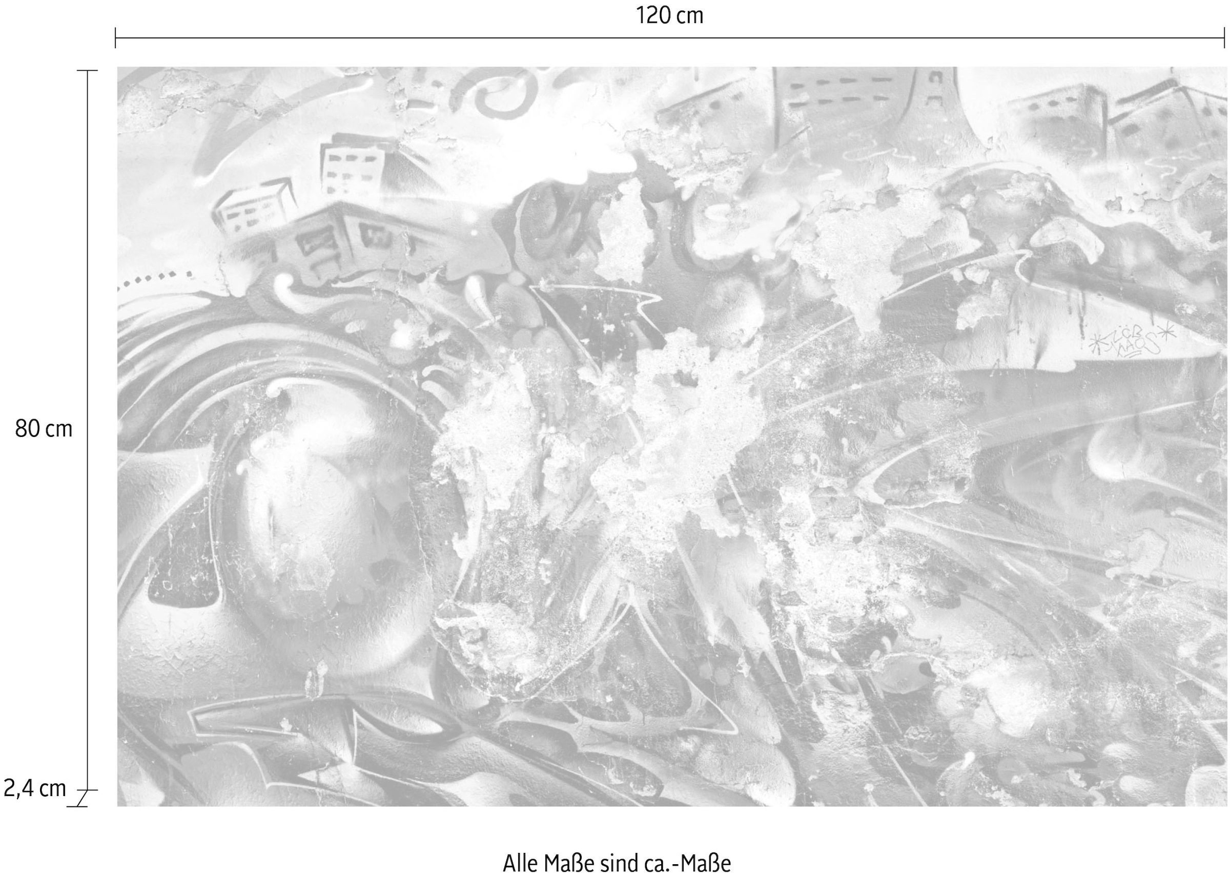 queence Acrylglasbild »Kunstwerk« Abstrakt | Gebäude | Graffiti | Kunst Fine Art-Print in Galeriequalität