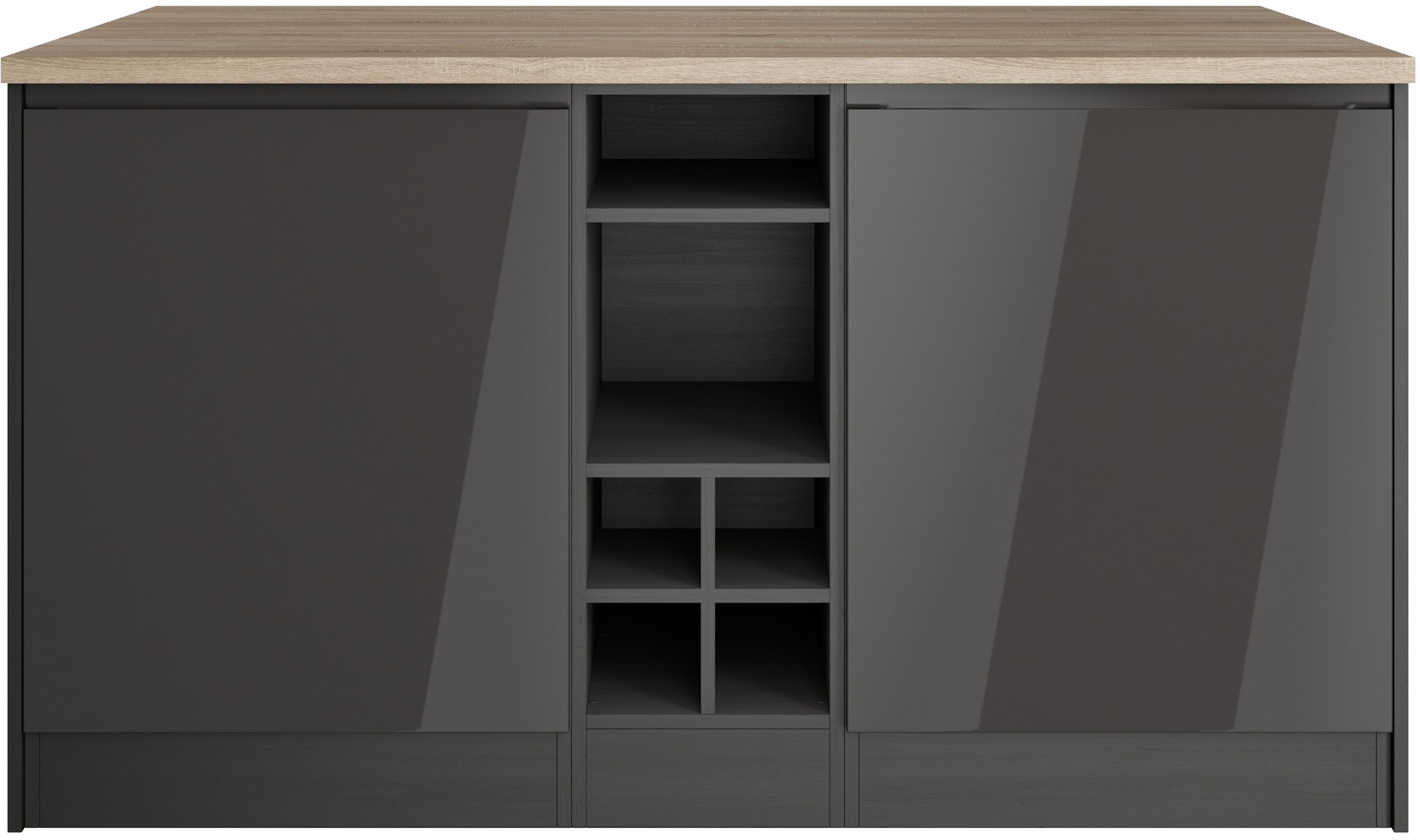 KOCHSTATION Kücheninsel »KS-Virginia« Breite 153 cm, MDF-Fronten, Flaschenr günstig online kaufen