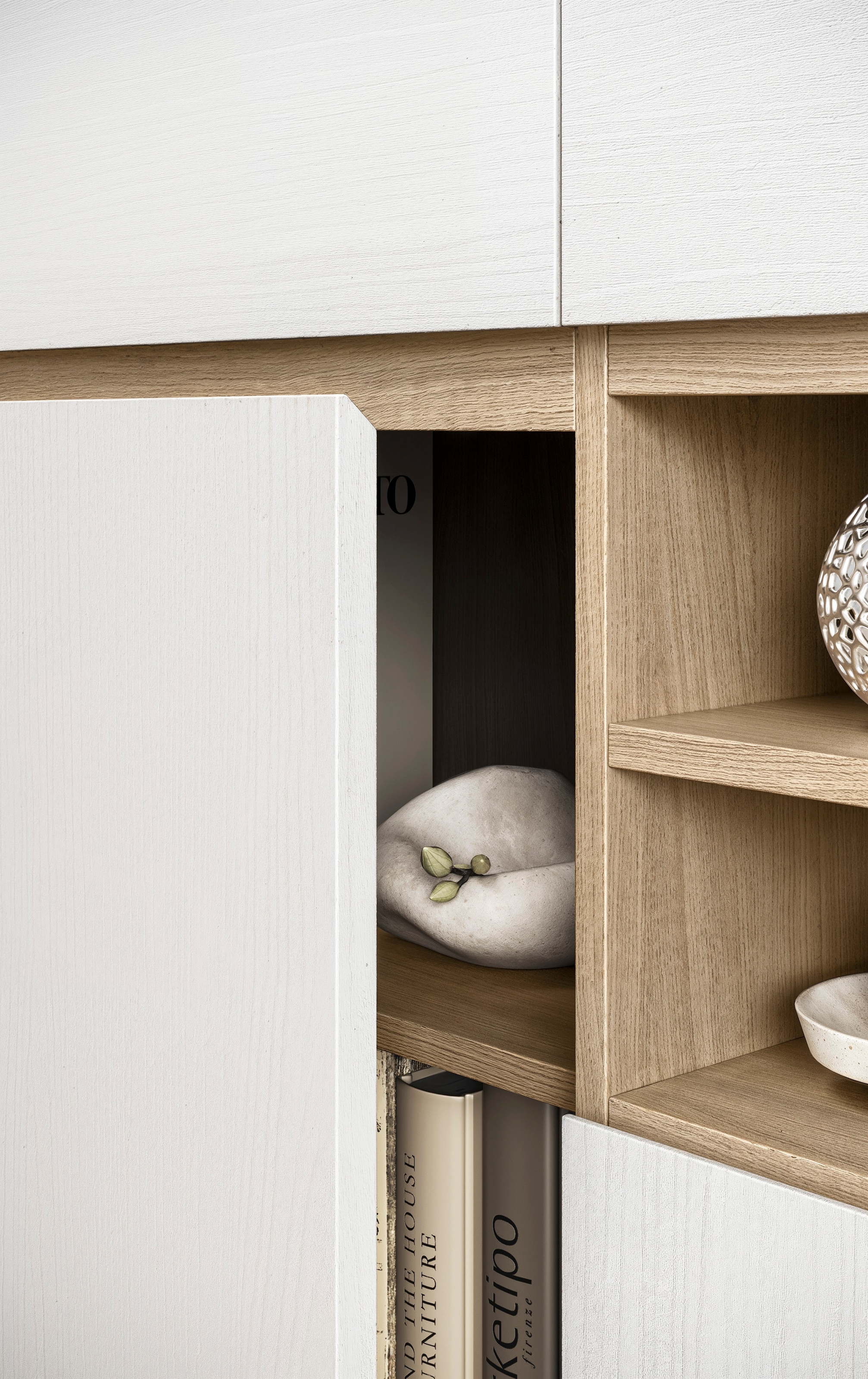 Home affaire Wohnwand »Stranda, moderne Anbauwand, Komplettset im Scandi-Style«, (4 St.), enthält Vitrine, Lowboard, Highboard und Wandboard, 364 cm breit