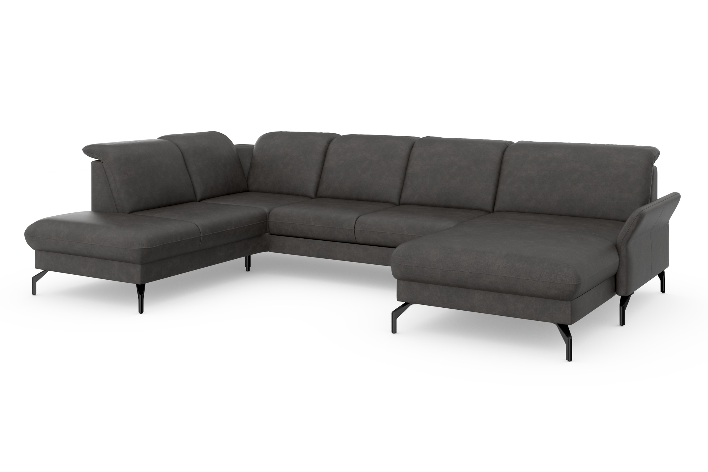 sit&more Wohnlandschaft »Fashion U-Form«, wahlweise mit Kopfteilverstellung, Vorziehsitz, motorisch, Metallfüße