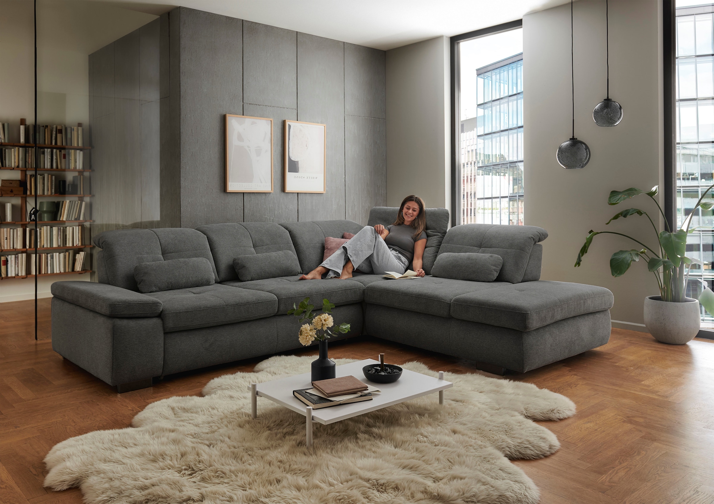 Die PlanBar Ecksofa "MP-IN16012 L-Form Kaltschaum-Polsterung", inkl. Sitzti günstig online kaufen