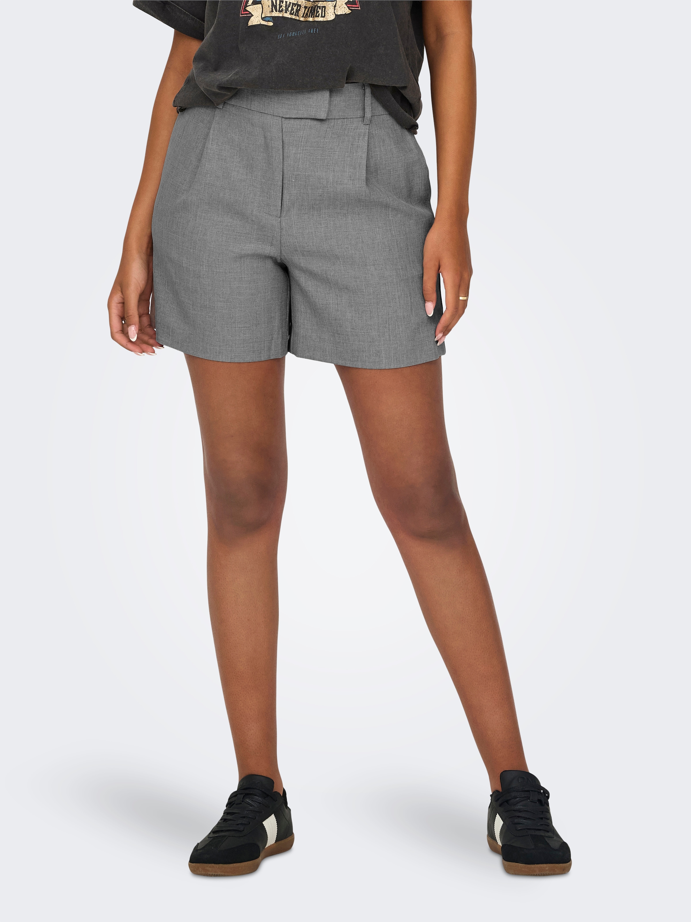 ONLY Shorts »ONLLINDA – Shorts mit hoher Taille und weitem Beinschnitt«  Materialmix, High Waist