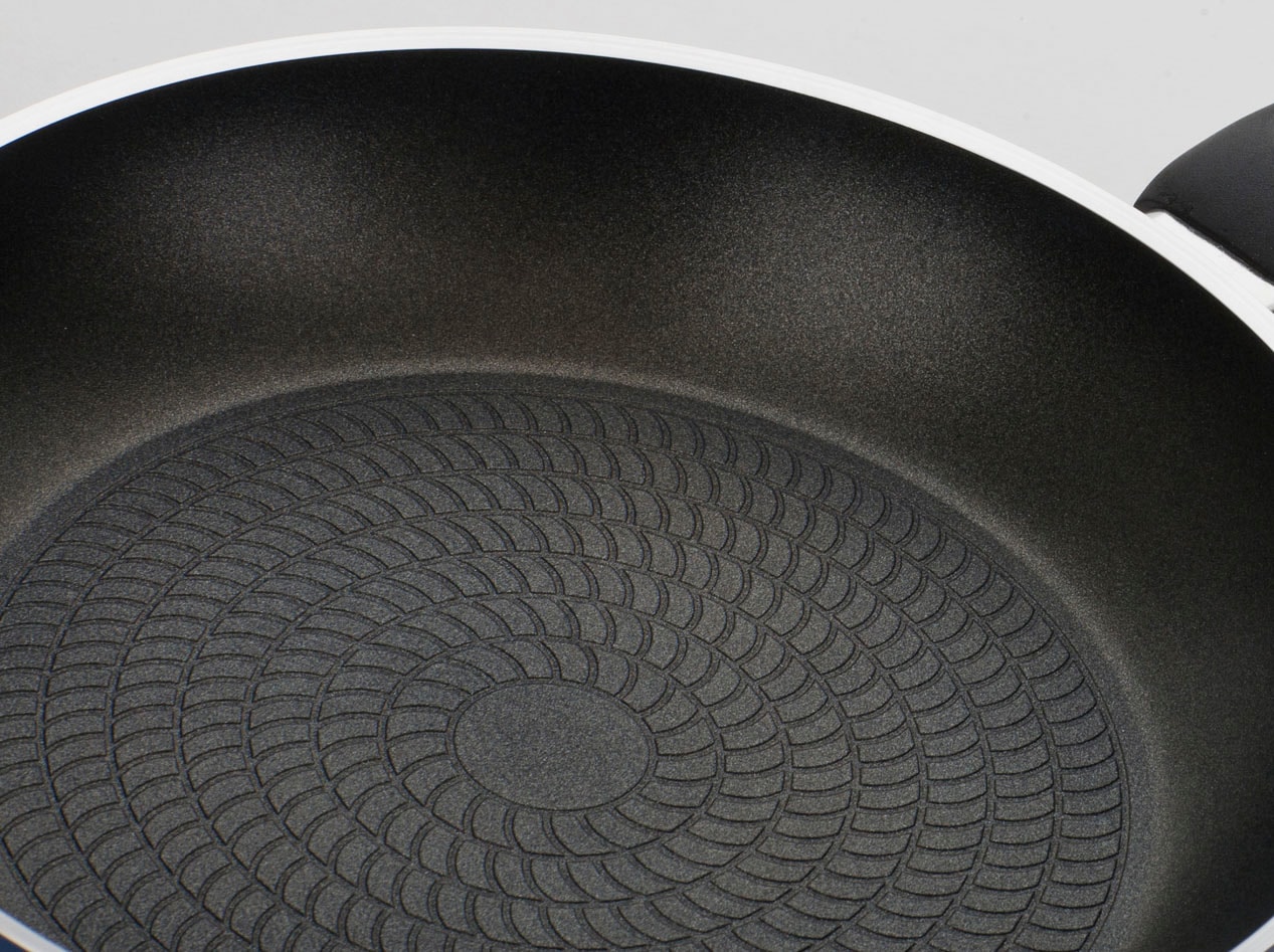 GSW Pfannen-Set »Dream Line«, Aluminium, (Set, 5 tlg., je 1 Pfanne 24/28cm, 1 Deckel 24-28cm, 1 Pfannenwender, 1 Multizange), Antihaft-Versiegelung, Wabenboden, Induktion