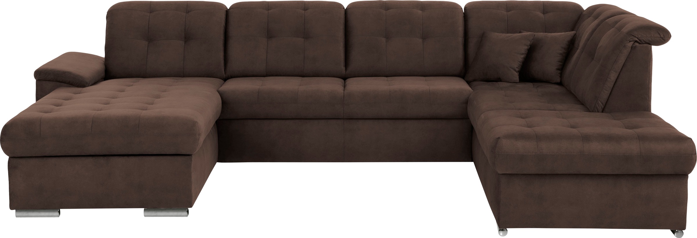 exxpo - sofa fashion Wohnlandschaft »Durango, aufwendige Sitz- und Rückenverarbeitung, bequem, U-Form«, inkl. Kopfteilverstellung, wahlweise mit Bettfunktion und Bettkasten