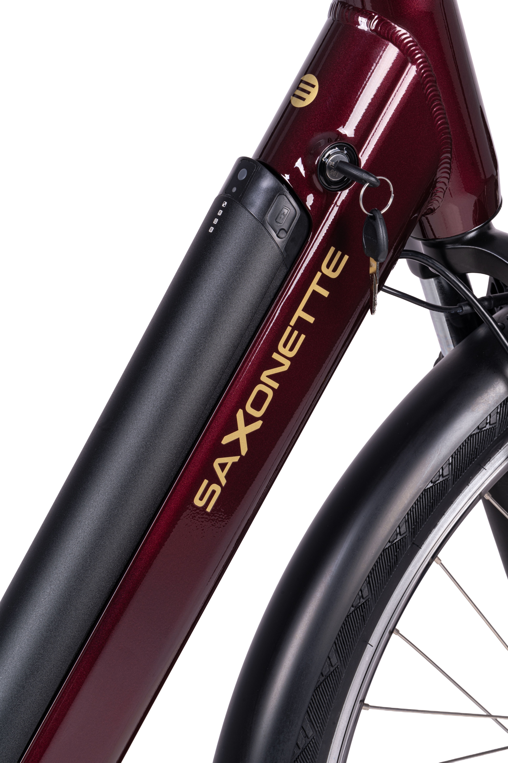 SAXONETTE E-Bike »SAXONETTE Comfort Plus 5.0 E-Bike Damen 28 Zoll«, 7 Gang, Shimano, Nexus 7 Gänge, Frontmotor 250 W, (Packung), (mit integr. Akku), Elektrofahrrad für Alltag und Einkauf
