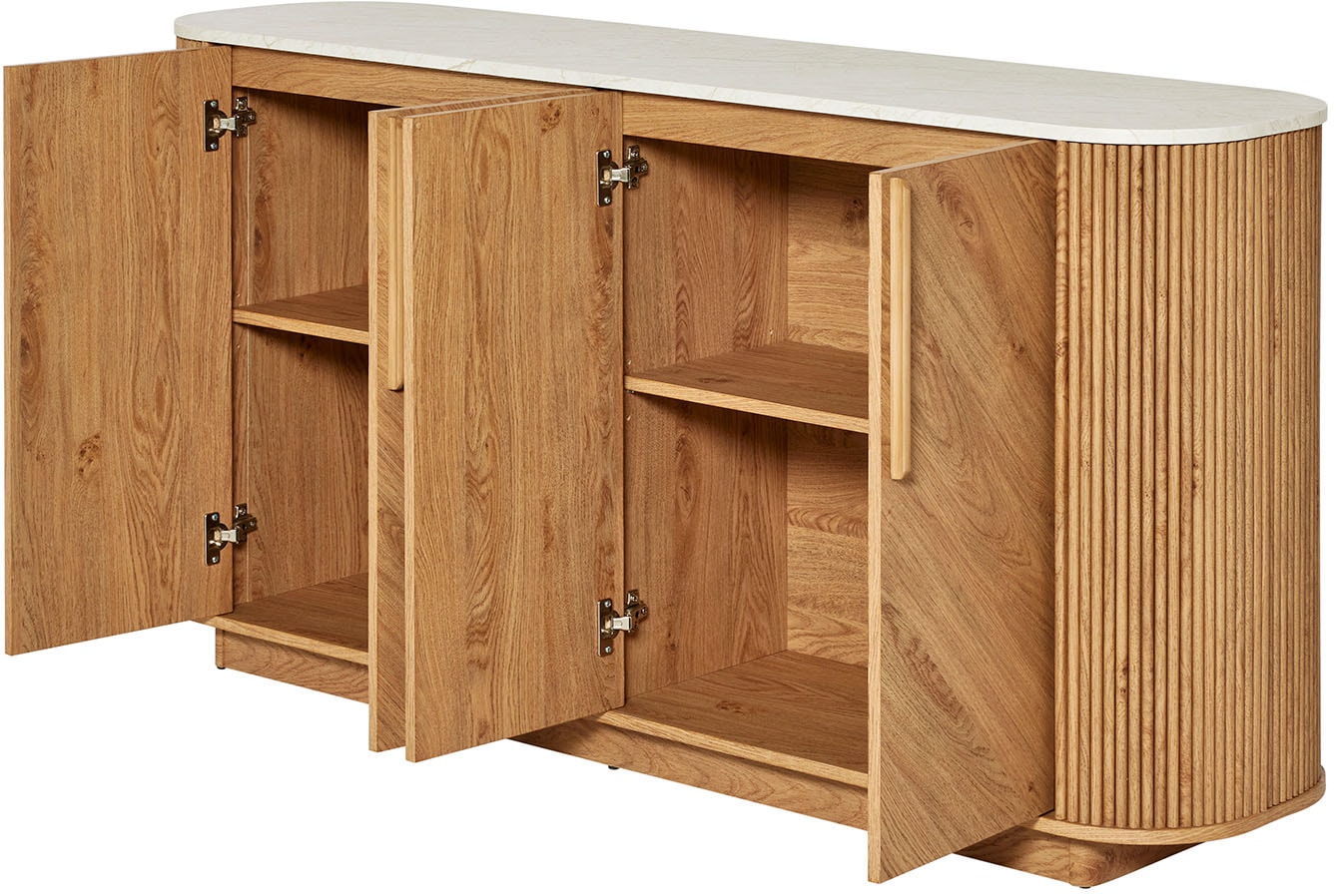 Jahnke Sideboard »ARROW SB 160«, (1 St.), Sideboard, abgerundet, Fischgrät-Muster, Breite 159,5 cm