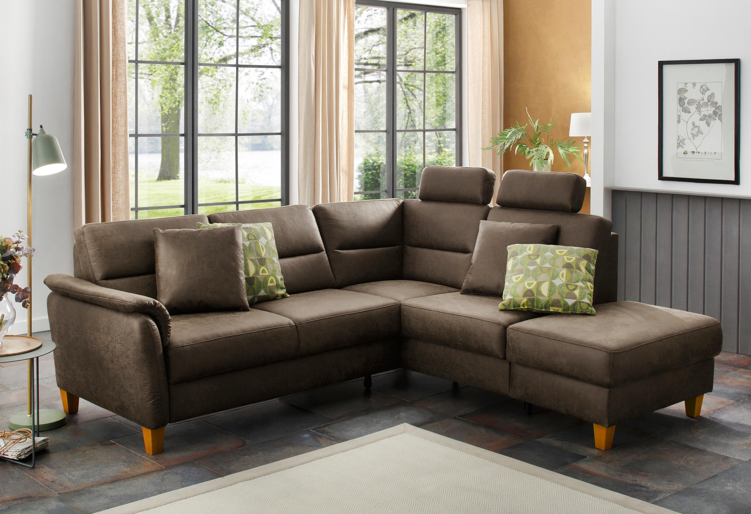 Home affaire Ecksofa »Palmera L-Form, B: 236 cm« optional Bettfunktion & Be günstig online kaufen