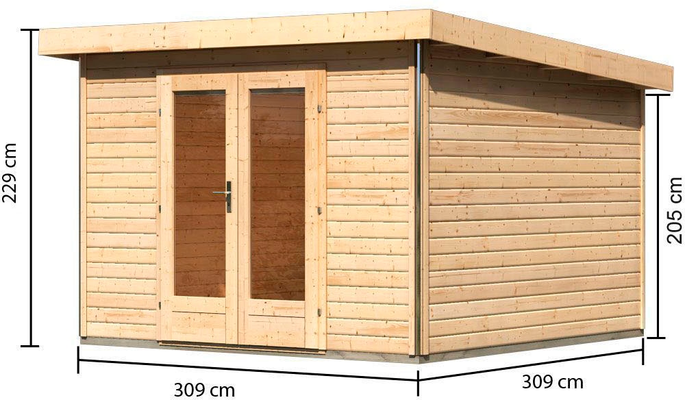 Karibu Gartenhaus »Rabensee 1«, naturbelassen