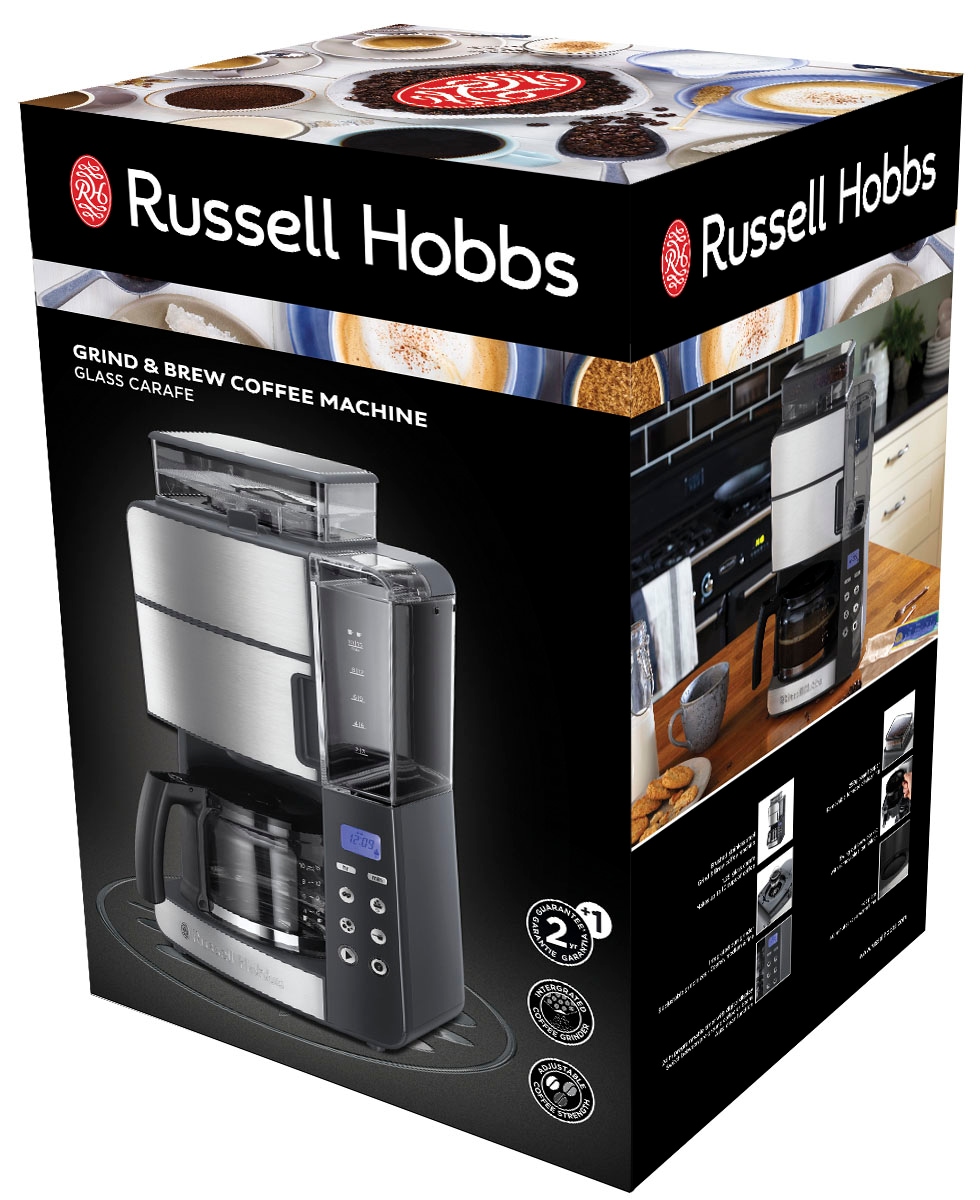 RUSSELL HOBBS Kaffeemaschine mit Mahlwerk »Grind & Brew 25610-56«, 1,25 l Kaffeekanne, Papierfilter, 1x4