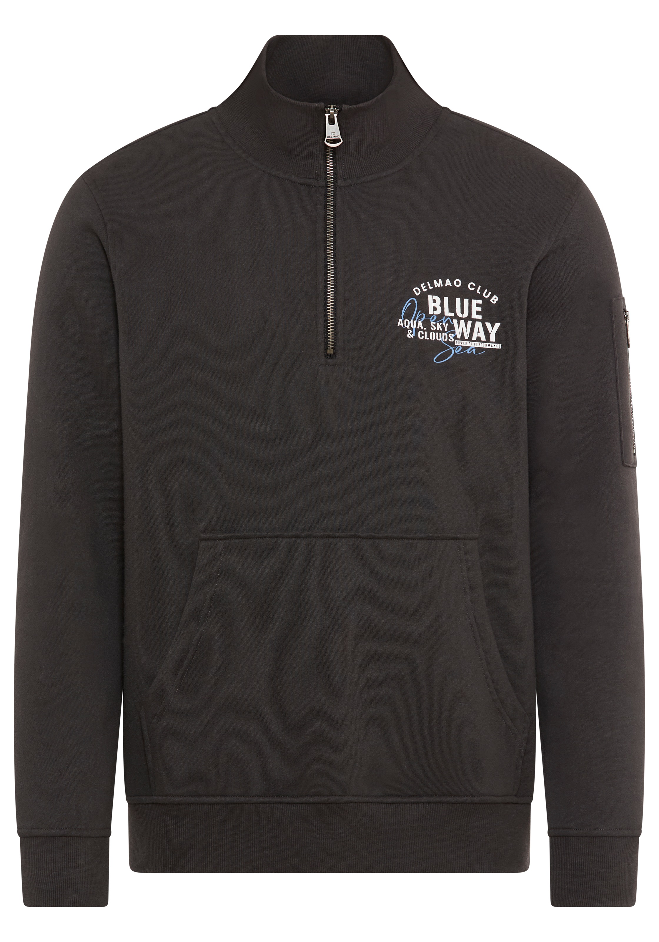 DELMAO Sweatshirt »Troyer«, mit moderner Ärmeltasche
