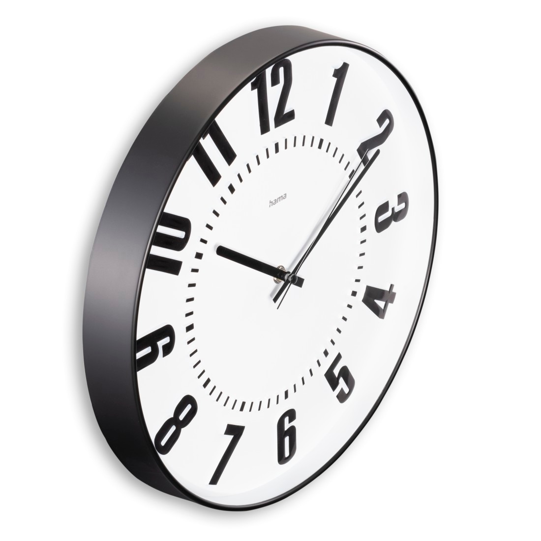 Hama Wanduhr »Uhr "Formentera", Ø 35 cm, ohne Ticken, Schwarz«, geräuscharm