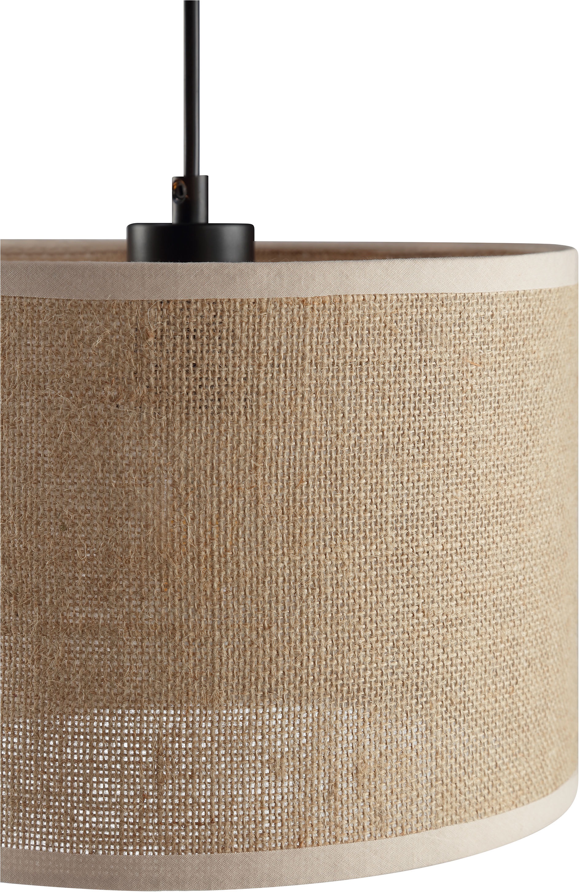 my home Pendelleuchte »Mindelstetten«, 3 flammig, Leuchtmittel E27 | ohne Leuchtmittel, mit Leinenstoffschirm, Höhe 110 cm, Breite 100 cm