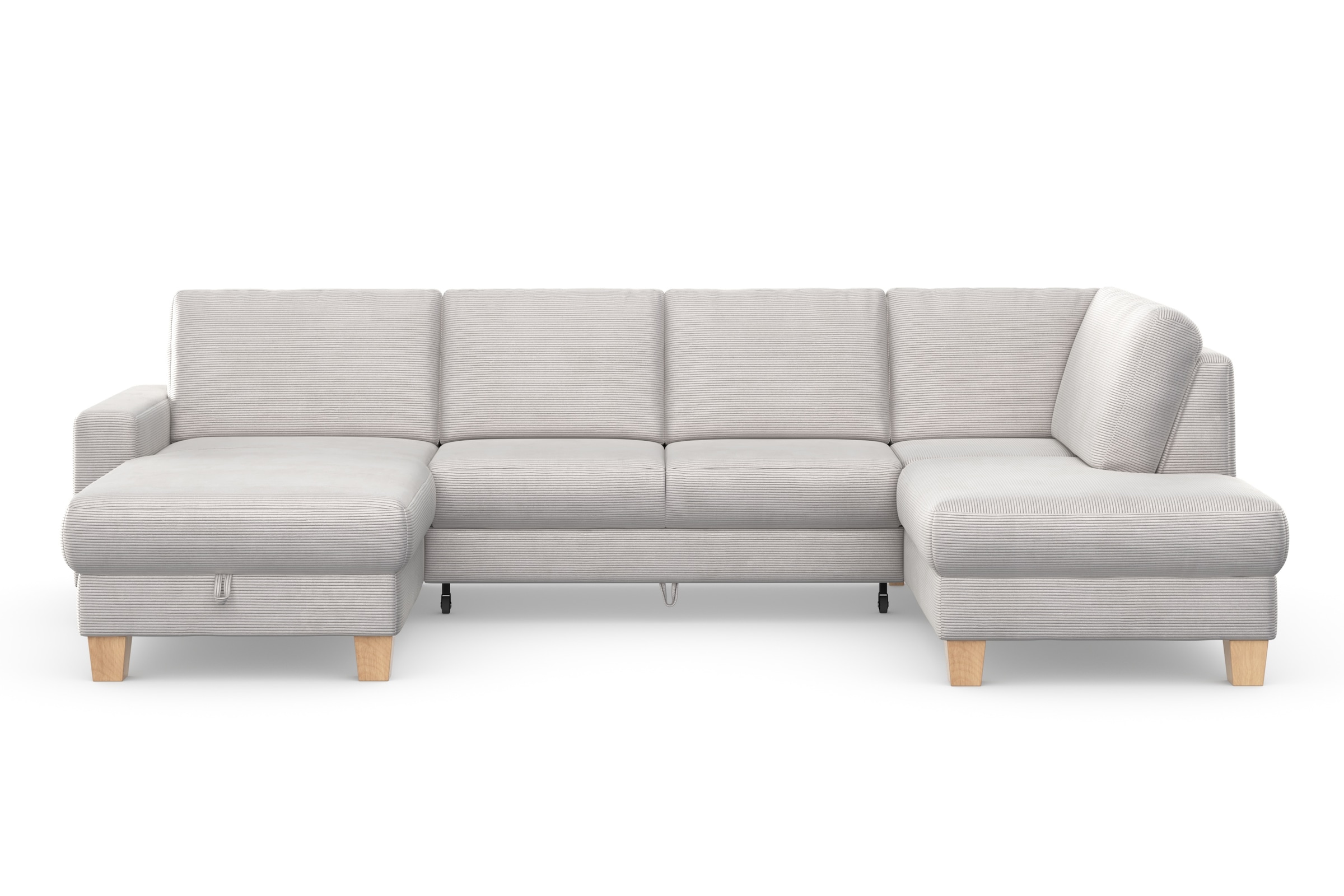 Home affaire Wohnlandschaft »Summer U-Form«, mit oder ohne Bettfunktion und Bettkasten, Cord-Bezug