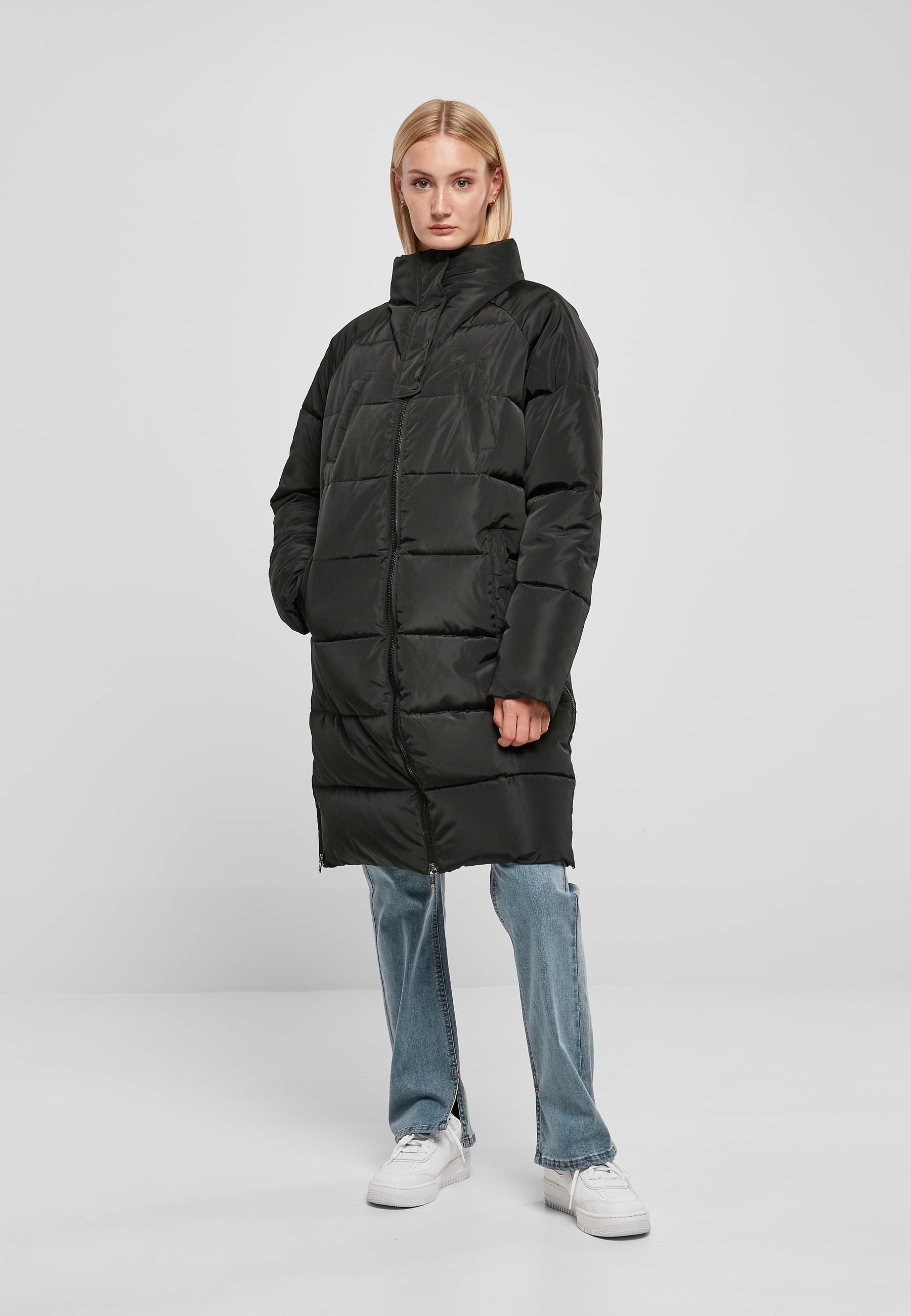 URBAN CLASSICS Winterjacke »Urban Classics Damen Ladies High Neck Puffer Coat« 1 Stk. tlg. ohne Kapuze