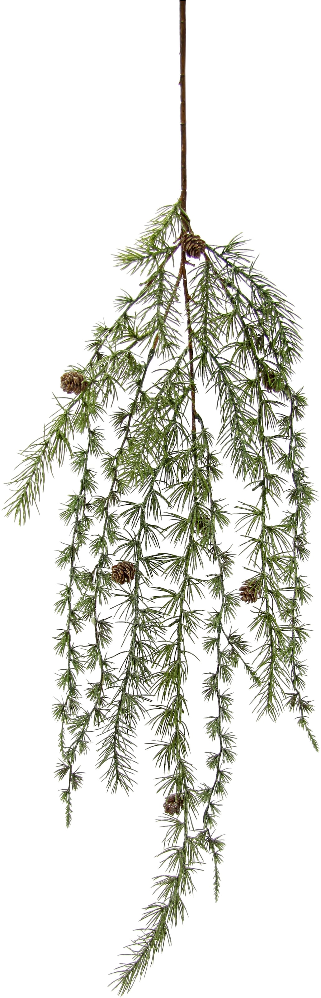 I.GE.A. Kunstzweig »Kieferhänger« Kieferzweig hängend mit Zapfen Schnee geeist Kunsttanne Deko Dekozweig