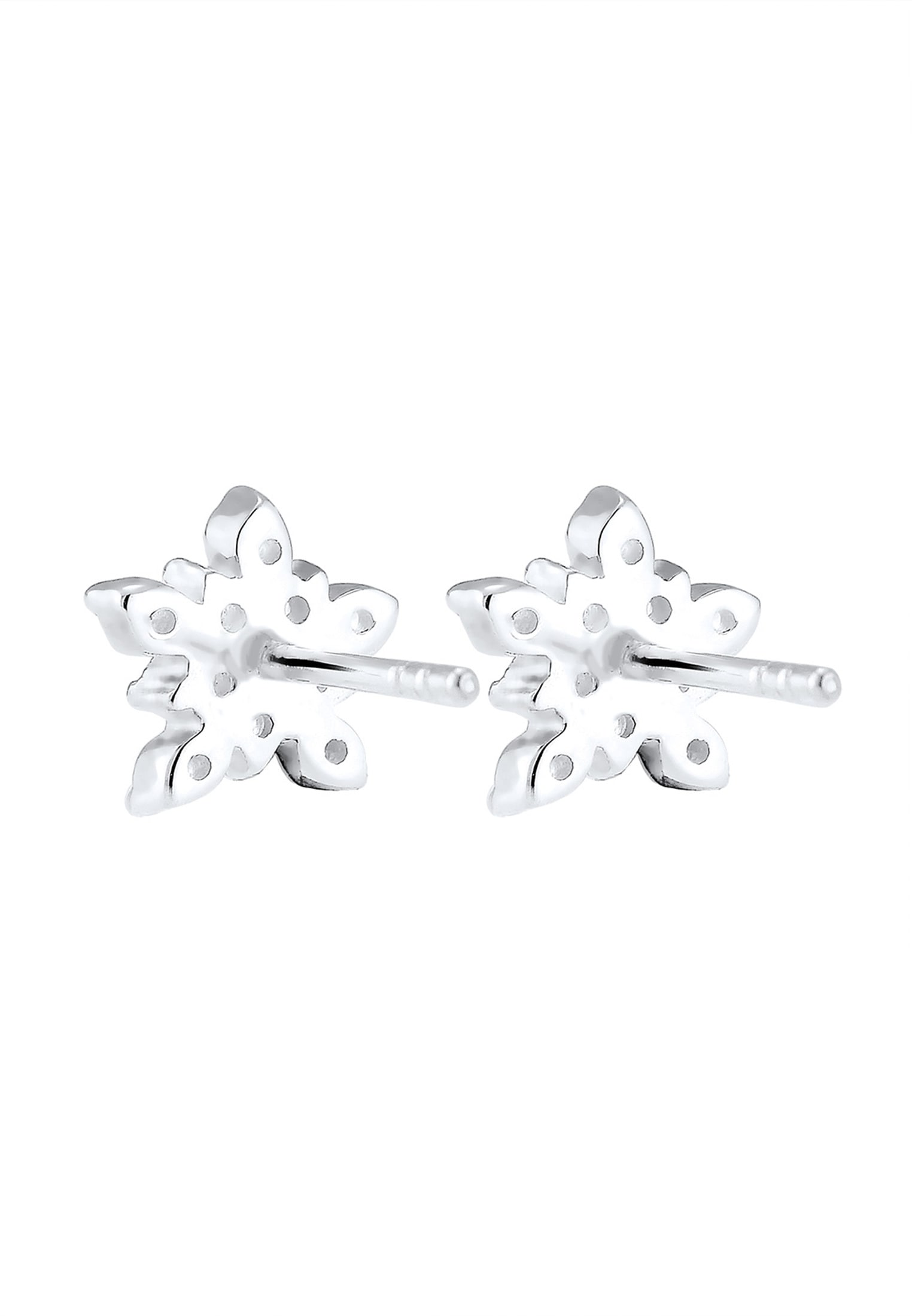 Elli Paar Ohrstecker »Schneeflocke Winter Zirkonia 925er Sterling Silber«