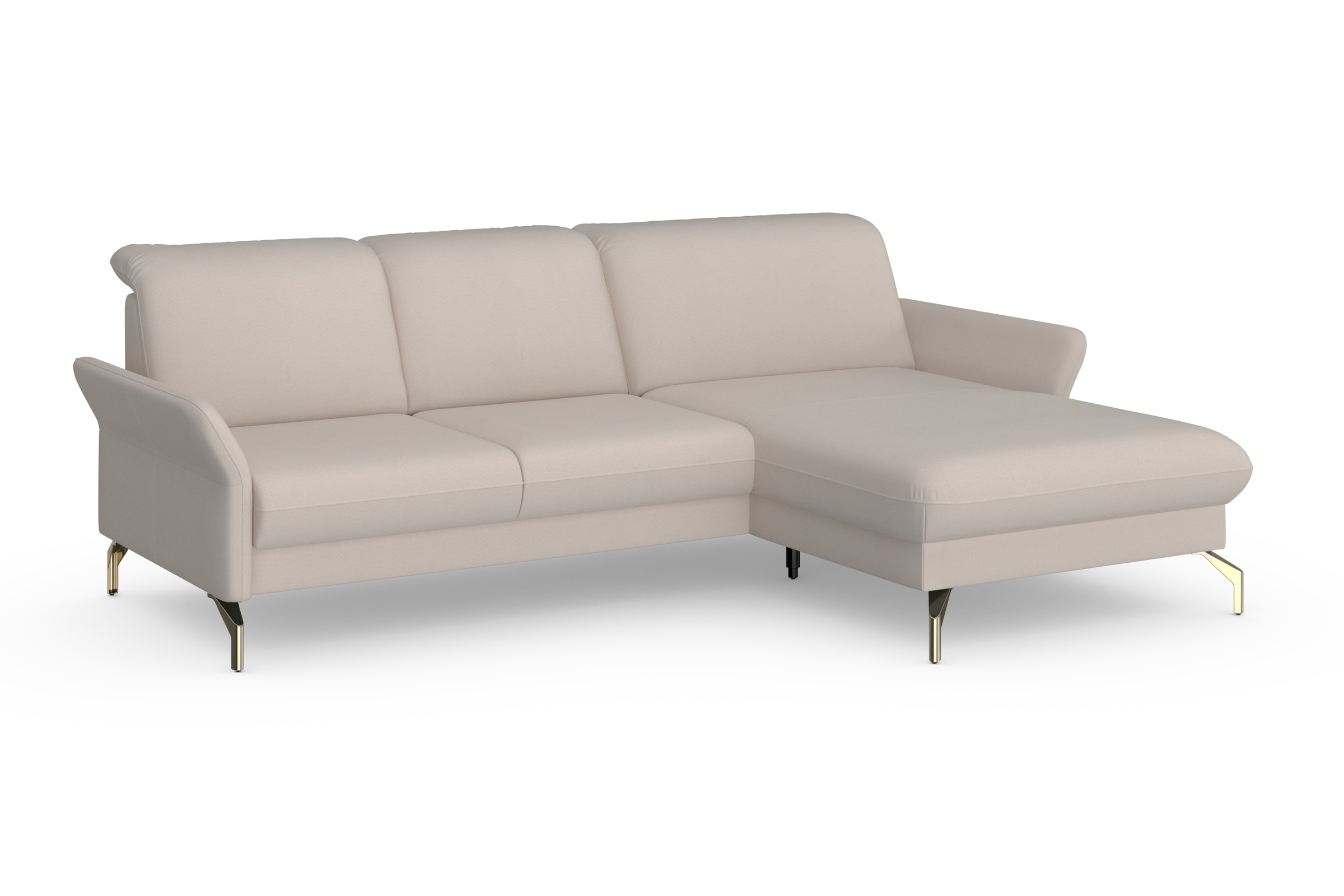 sit&more Ecksofa »Fashion L-Form«, wahlweise mit Kopfteilverstellung, Vorziehsitz, motorisch, Nickelfüße