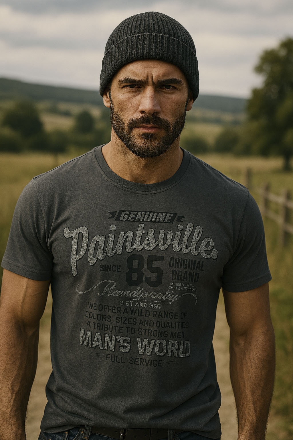 Man's World T-Shirt Kurzarm,  mit stylischem Print,  Rundhalsausschnitt,  aus Baumwolle