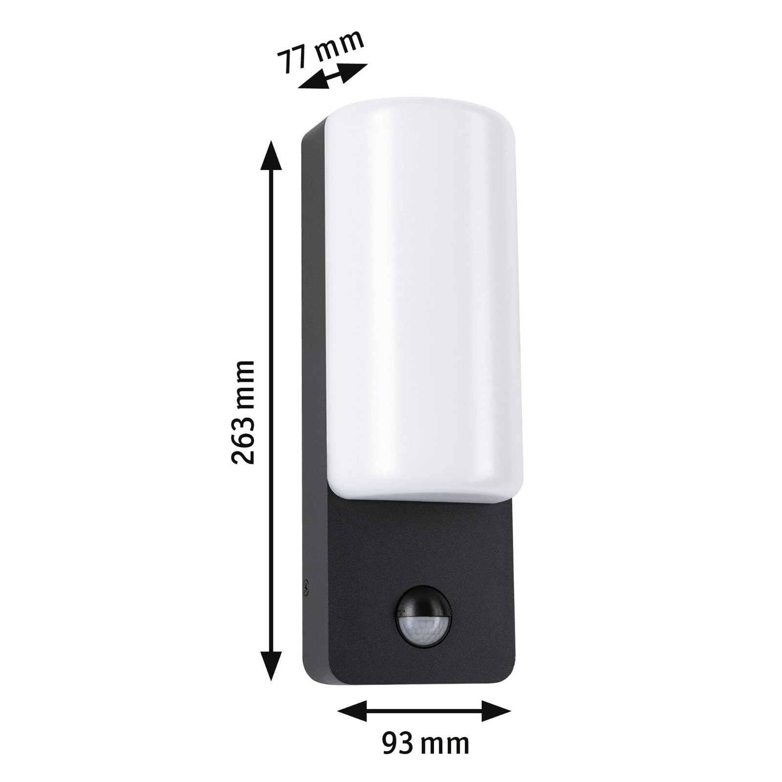 Paulmann LED Außen-Wandleuchte »Bonnie IP44 93x77mm 3000K 8,5W 560lm 230V Anthrazit Aluminium«, 1 flammig, Bewegungsmelder