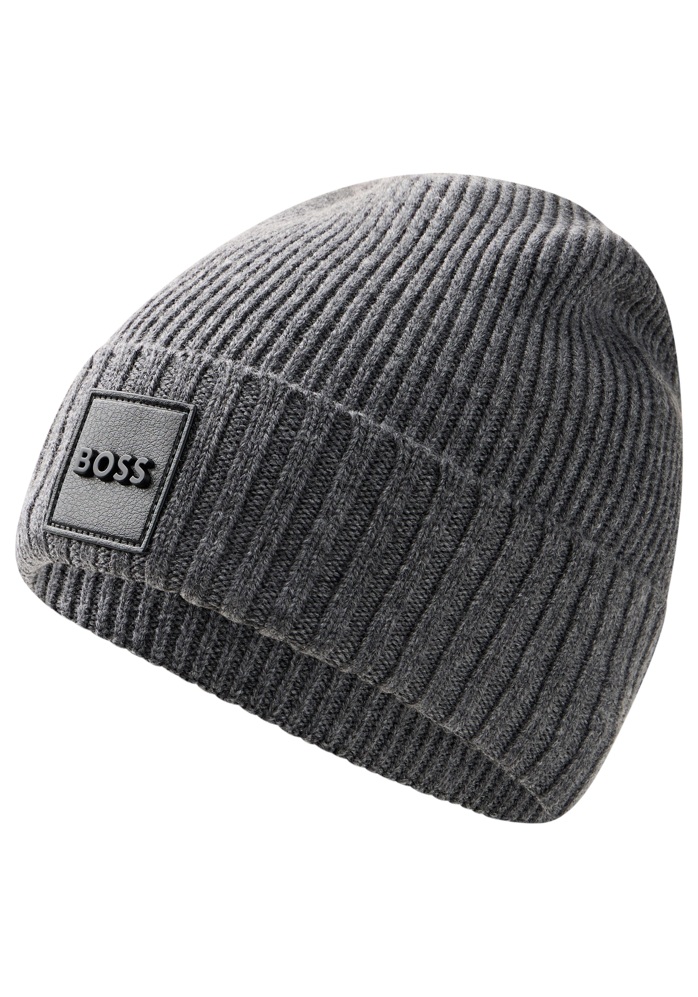 BOSS Beanie »Flavio« aus Wolle in Rippenstrick, unisex