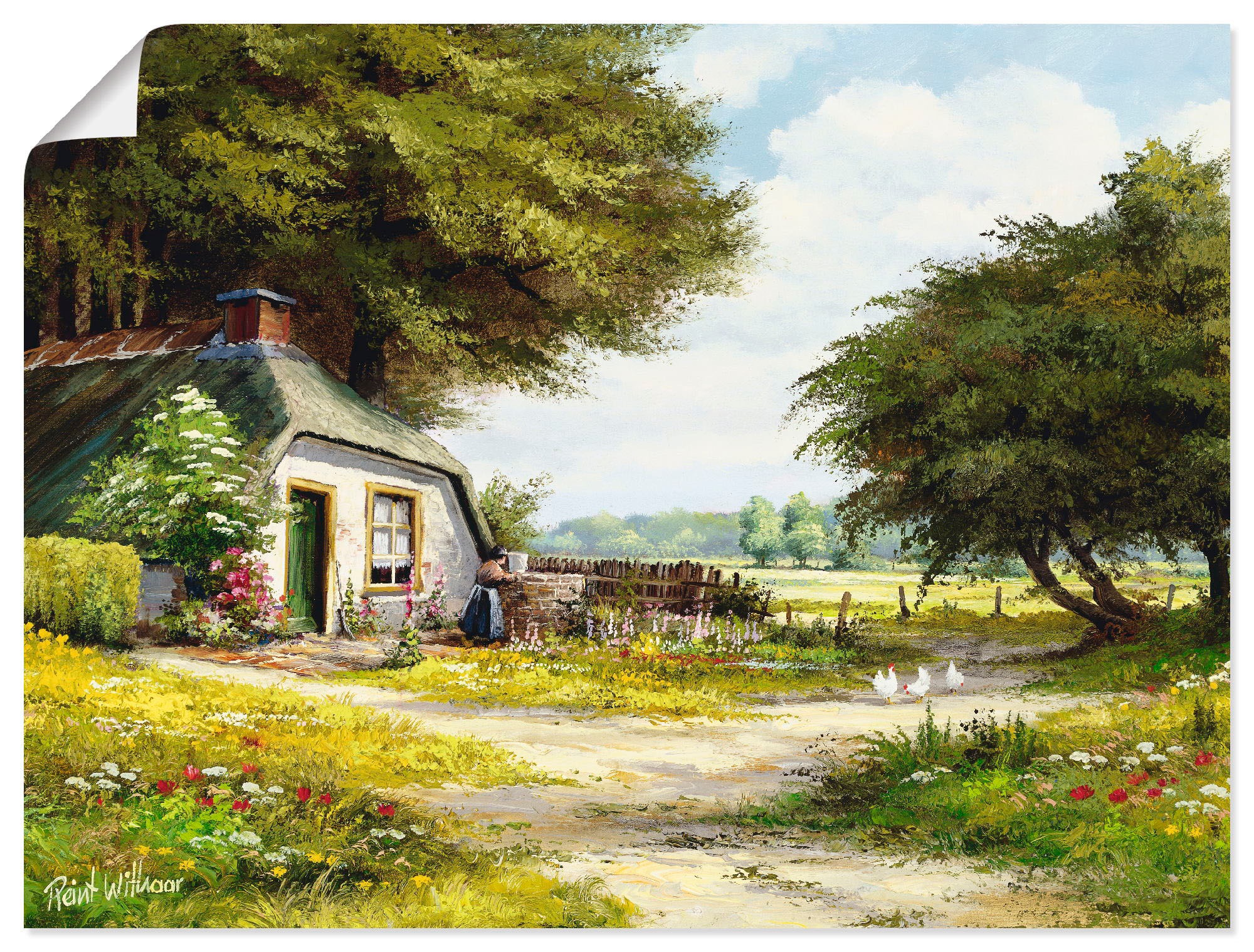 Artland Wandbild »Bauernhaus«, Garten, (1 St.), als Leinwandbild,  Wandaufkleber oder Poster in versch. Größen auf Raten bestellen