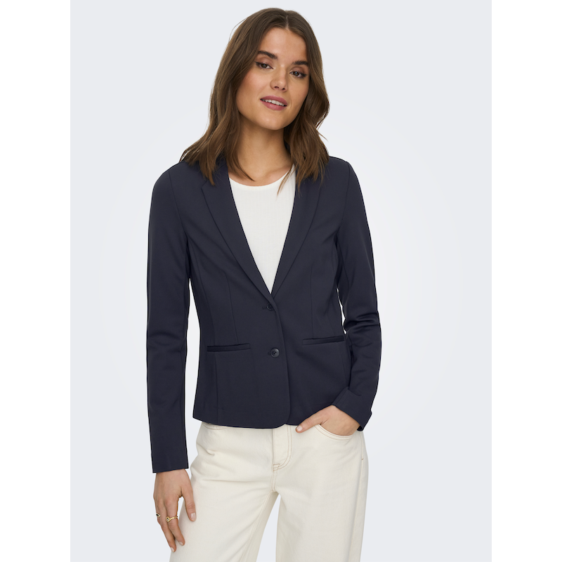 ONLY Jerseyblazer »ONLPOPTRASH – 2-Knopf Blazer mit taillierter Silhouette« regular fit, Milano Rib, Materialmix, Reverskragen, unifarben Blue...