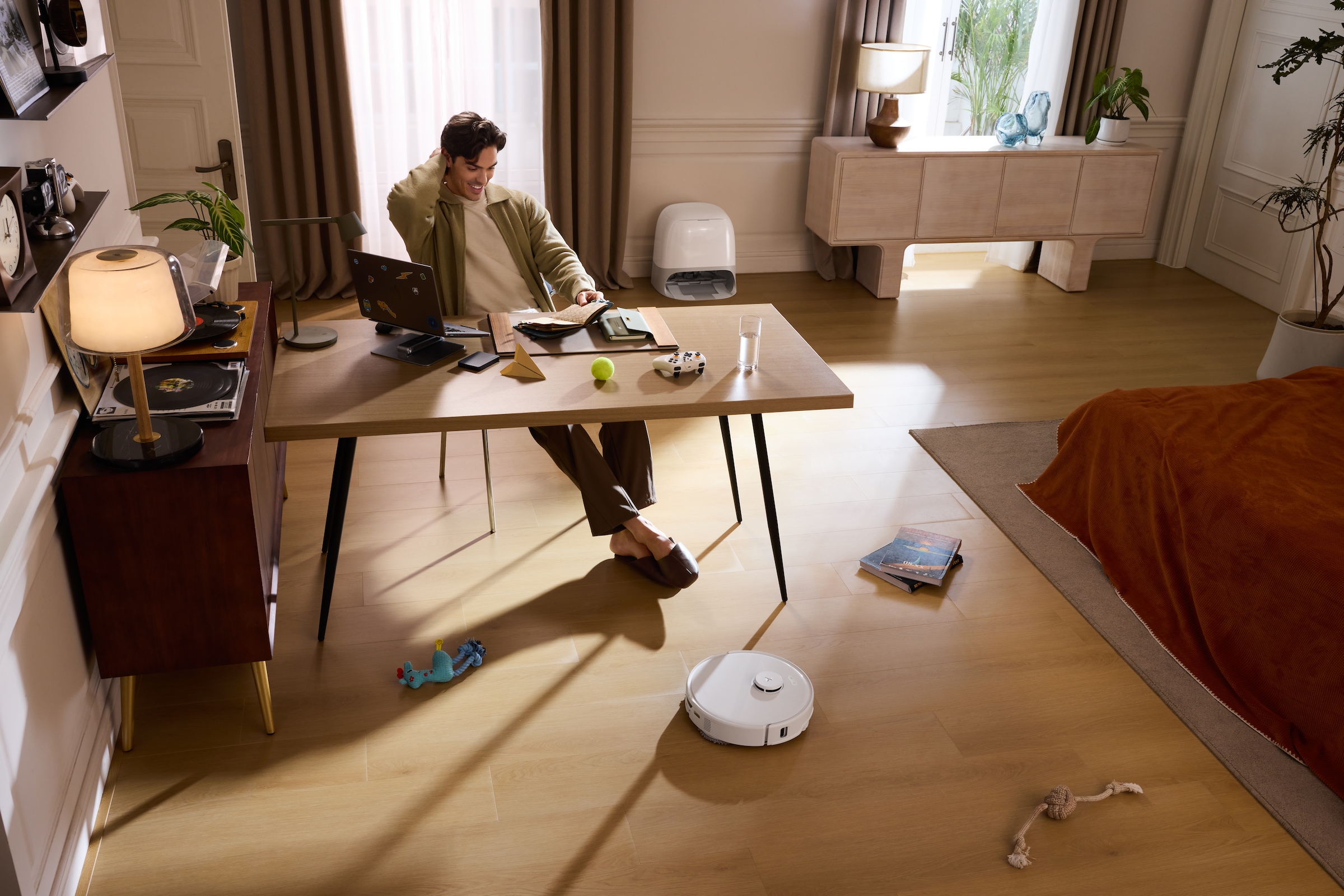 Roborock Saugroboter »Qrevo Curv 5A1, mit Wischfunktion, automatisches Entleeren« Auffüllen intensiver und Moppwäsche bei 75 °C.