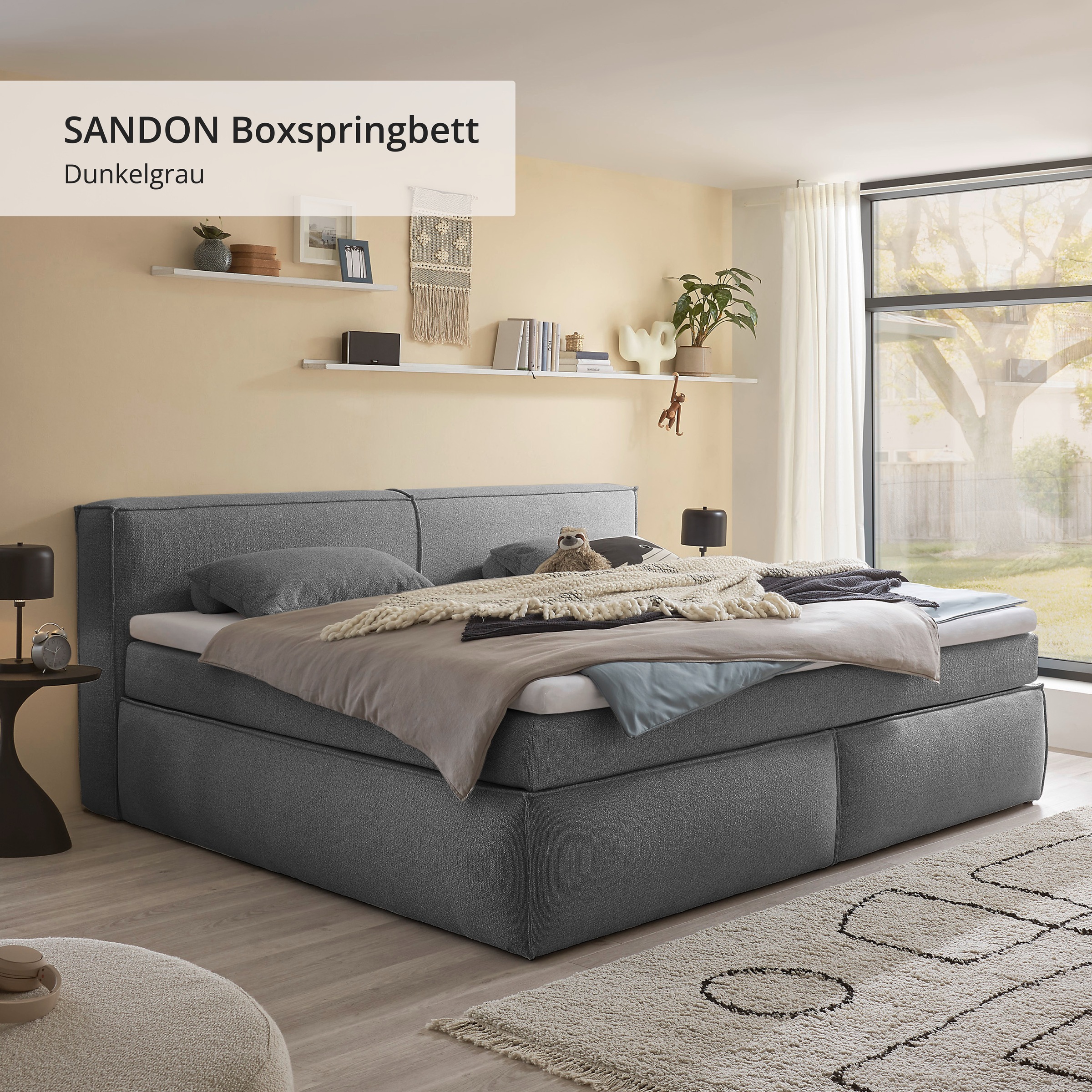 ED EXCITING DESIGN Boxspringbett »Sandon, Familienbett erhältlich in der Größe 240x200cm« in verschiedenen Farben erhältlich