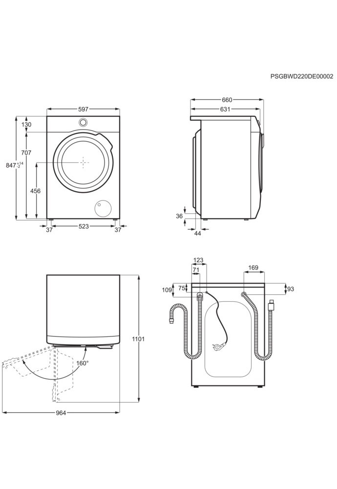 AEG Waschtrockner »LWR7F60605«, 7000, ProSense Mengenautomatik