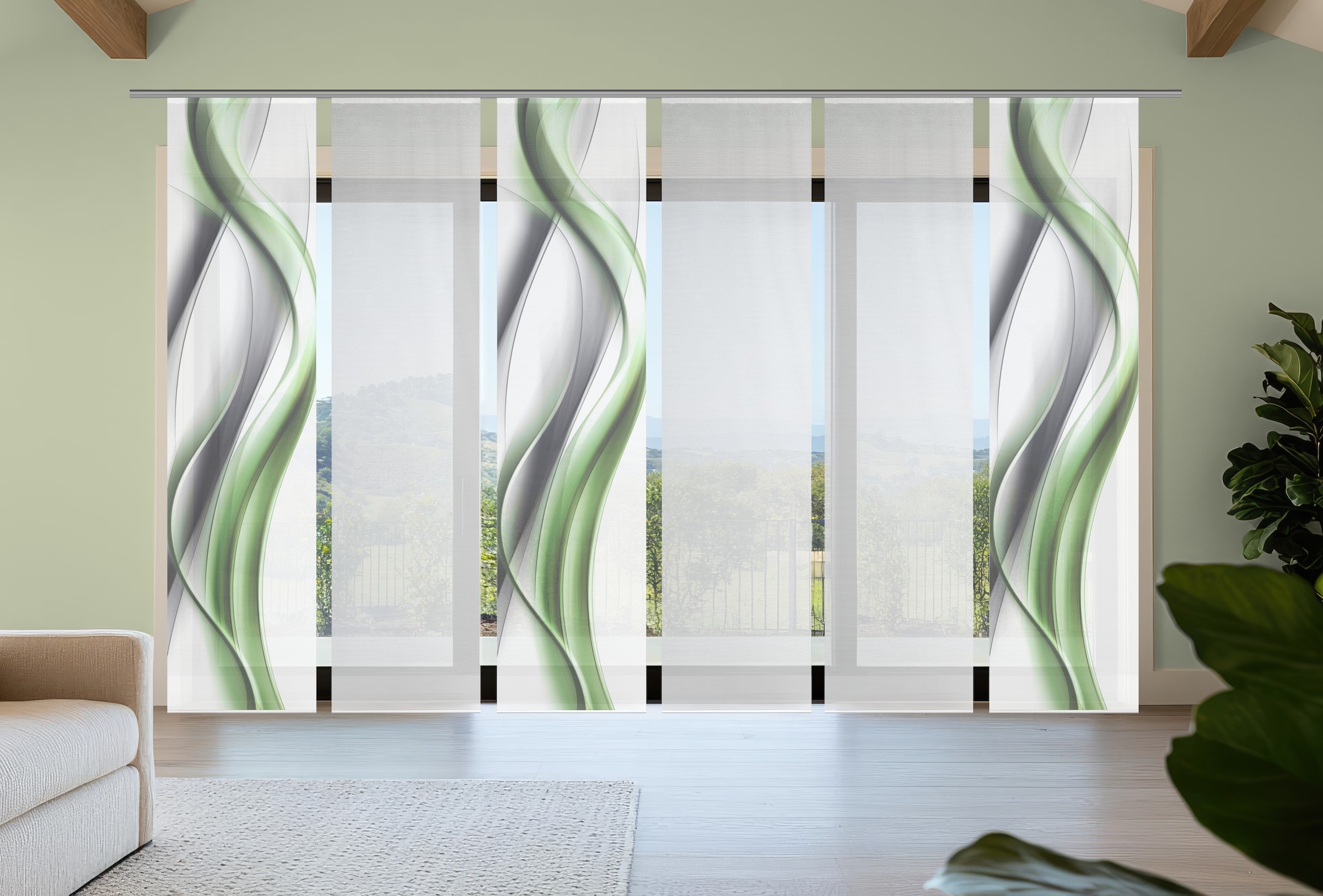 Vision S Schiebegardine »CARA« Paneelwagen 6 Stk. tlg. Schiebevorhang,Bambu günstig online kaufen