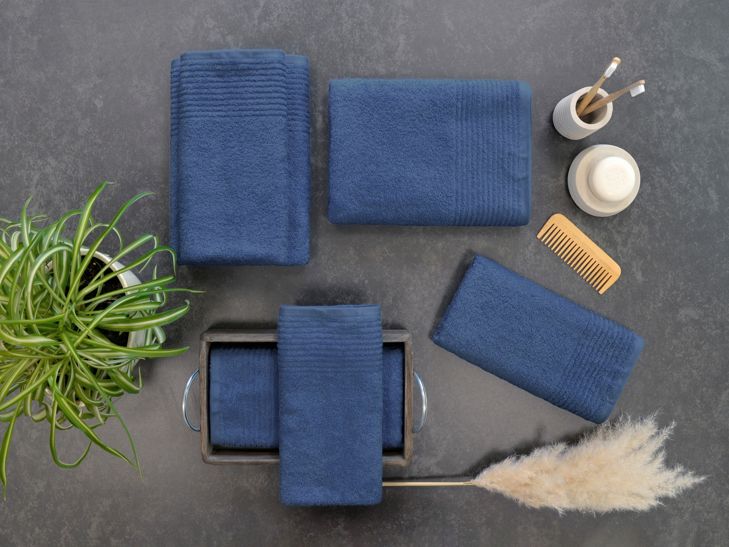 Dyckhoff Handtuch Set »Brillant«, Set, 6 tlg., Walkfrottee, mit Streifenbordüre;4 Handtücher (50x100cm), 2 Duschtücher (70x140cm)