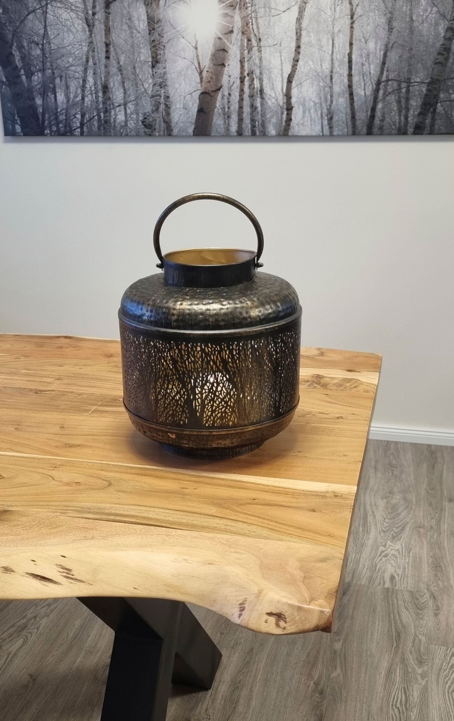 Ambiente Haus Kerzenlaterne »Laterne Walddesign mit Griff - (H) 42 cm«