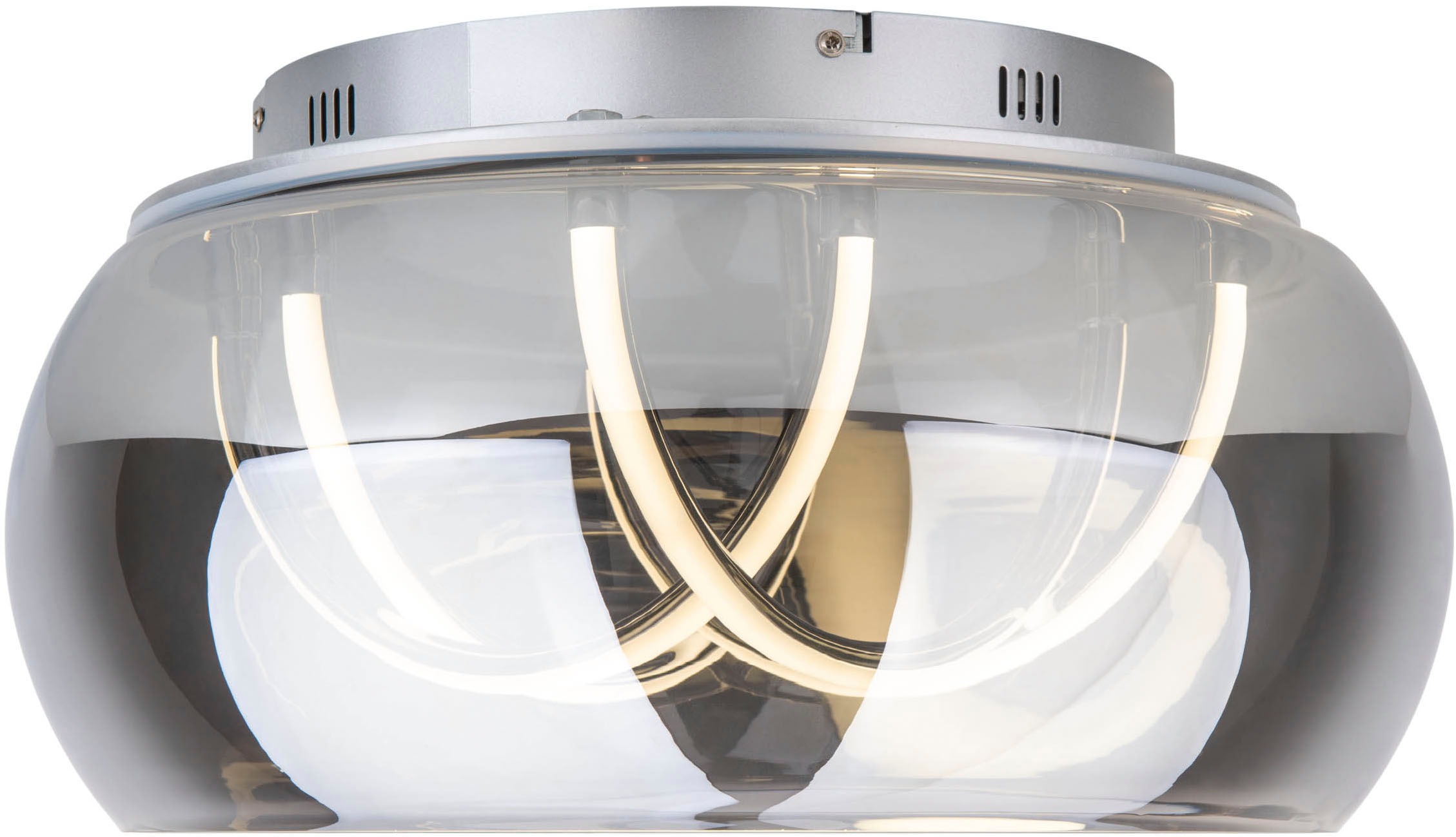 näve LED Deckenleuchte »Malou«, 1 flammig, Leuchtmittel LED-Modul | LED fest integriert, CCT, Memory, Nachtlicht, dimmbar, Funkfernbedienung, Glas smokey