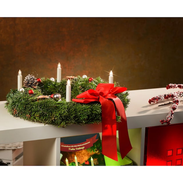 my home LED-Christbaumkerzen »Weihnachtsdeko, Christbaumschmuck«, 25 St.- flammig, kabellos, Kerzen plus 8 Dornen auf Raten bestellen