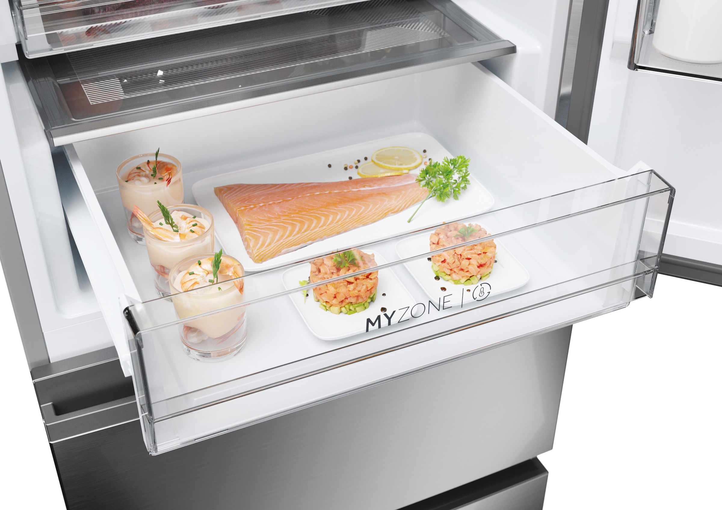 Haier Kühl-/Gefrierkombination 3D 60 Series 7 »HTW7620ANMG«, WIFI connected, Innovative Gefrier-Schubladen: Sparen Energie