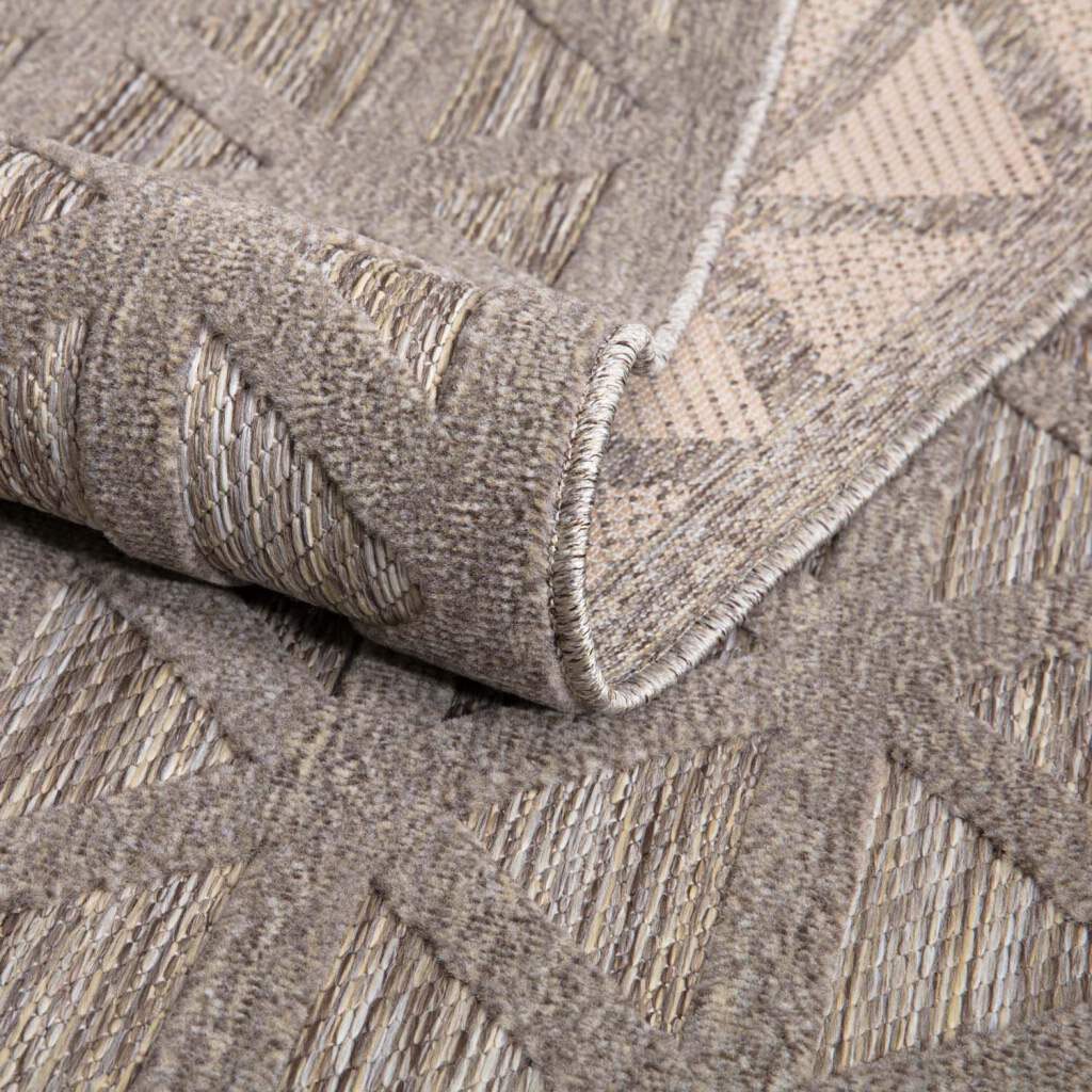 Carpet City Teppich »In-& Outdoorteppich Santorini 446, 3D-Effekt, Geo-Muster«, rund, 5 mm Höhe, Wetterfest & UV-beständig für Terrasse, Balkon, Küche, Flur