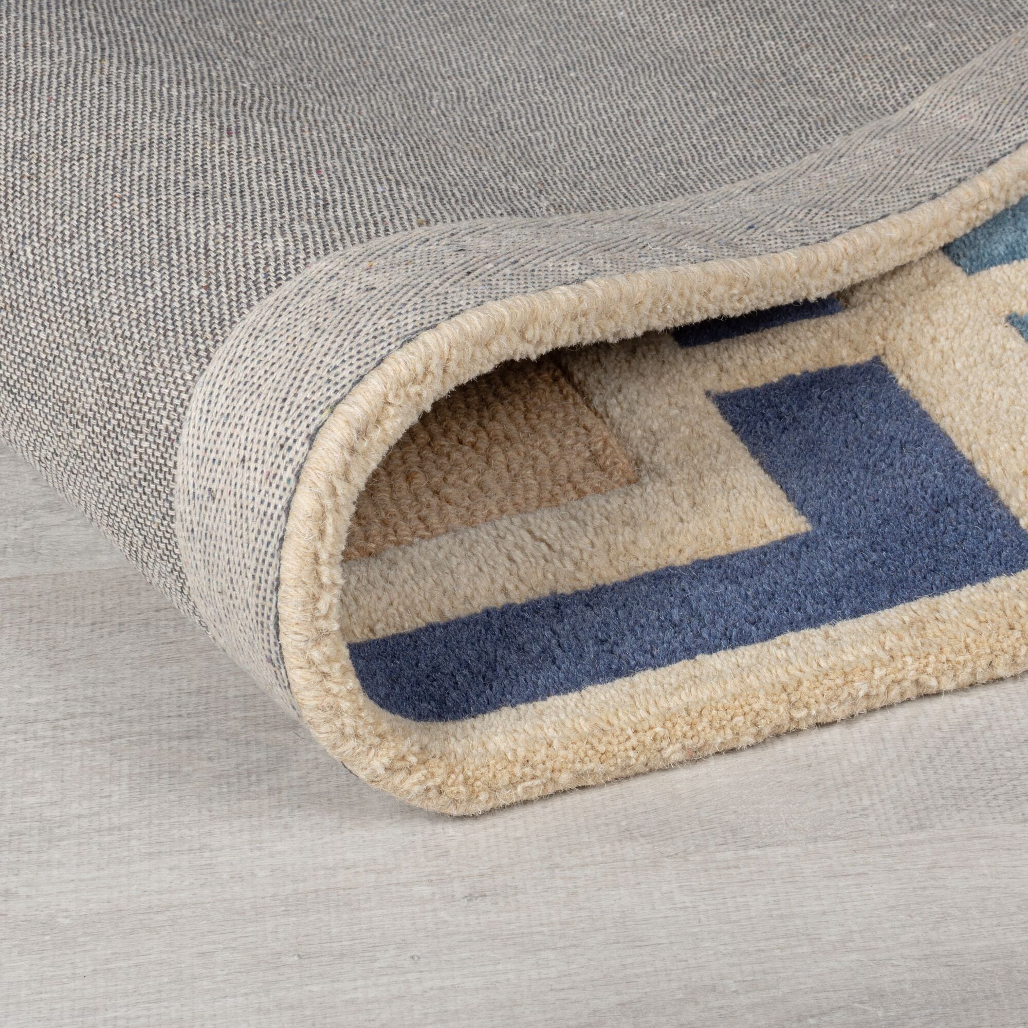 FLAIR RUGS Wollteppich »Retro Blocks«, rechteckig, 10 mm Höhe, geschnitzter Wollteppich mit Hoch-Tief-Effekt