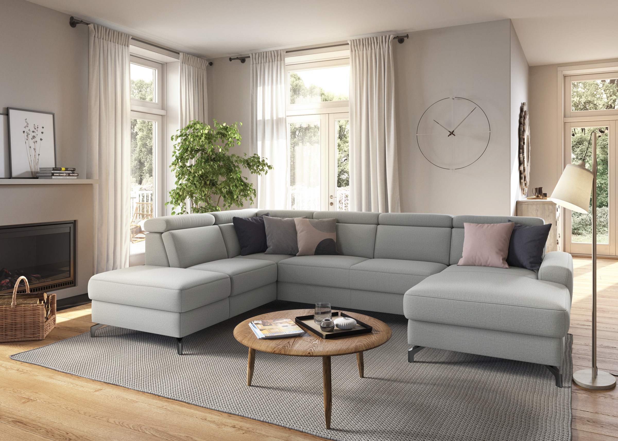 sit&more Wohnlandschaft »Scarlett U-Form«, inklusive Kopfteilverstellung, w günstig online kaufen