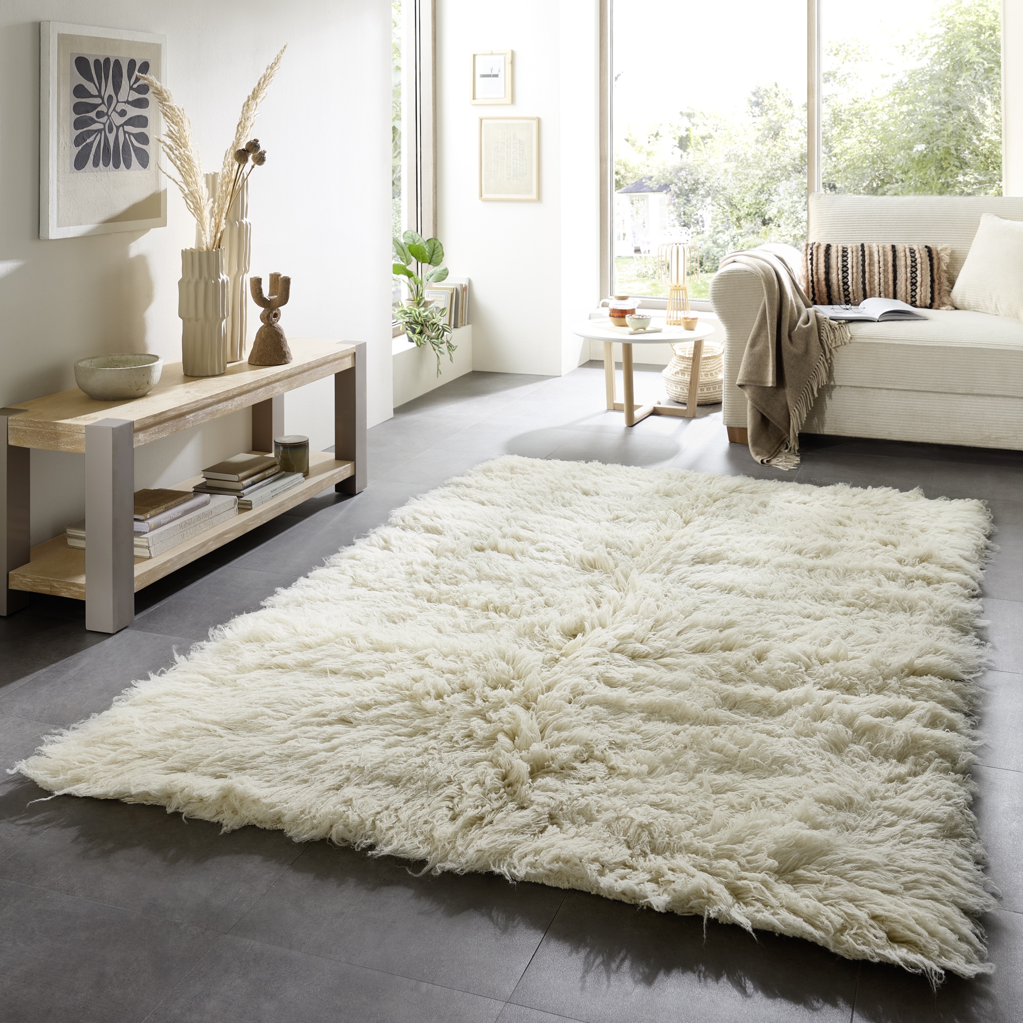 THEKO Bettumrandung »Flokos 2«, Läufer-Set, Hochflor, Uni-Farben, reine Wol günstig online kaufen